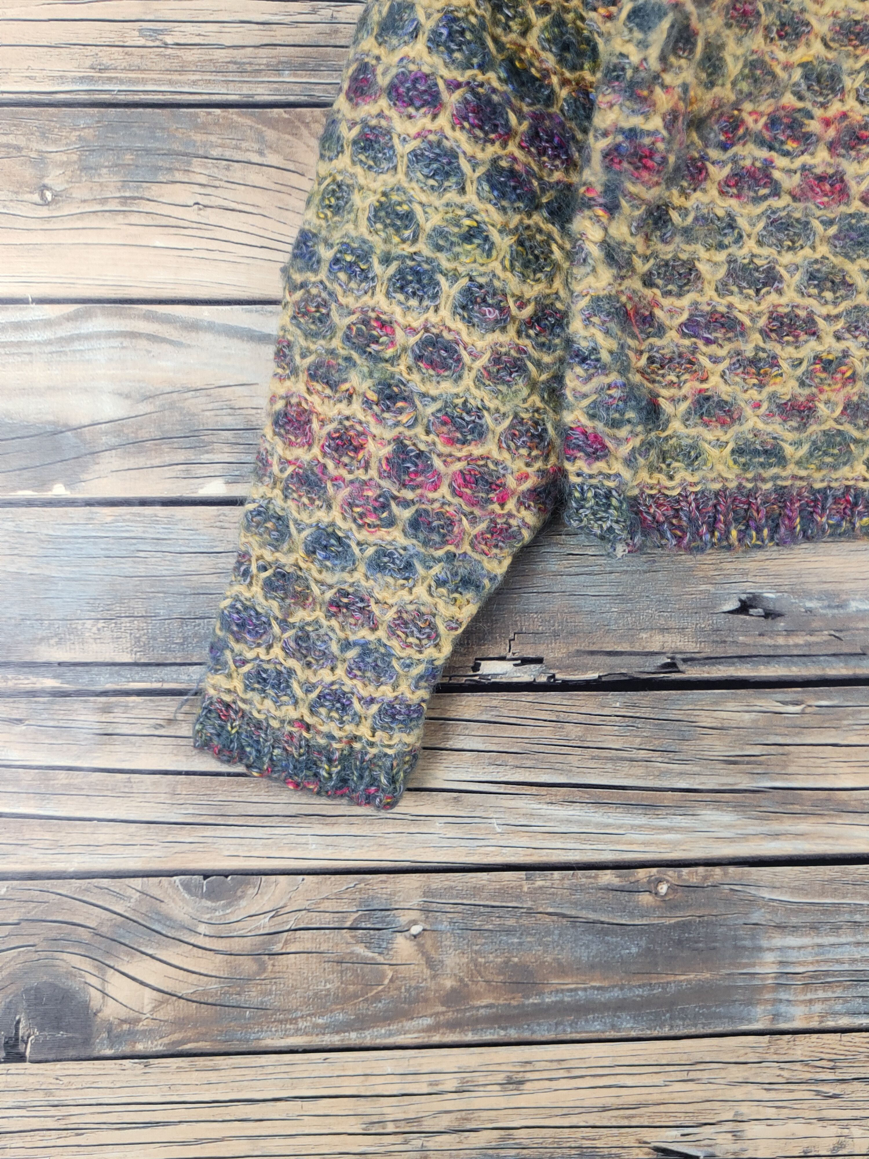 Japanese Brand On Reeza Yellow Knitwear Cardigan Crop Tops #W2167 Size M / US 6-8 / IT 42-44 - 4 Thumbnail