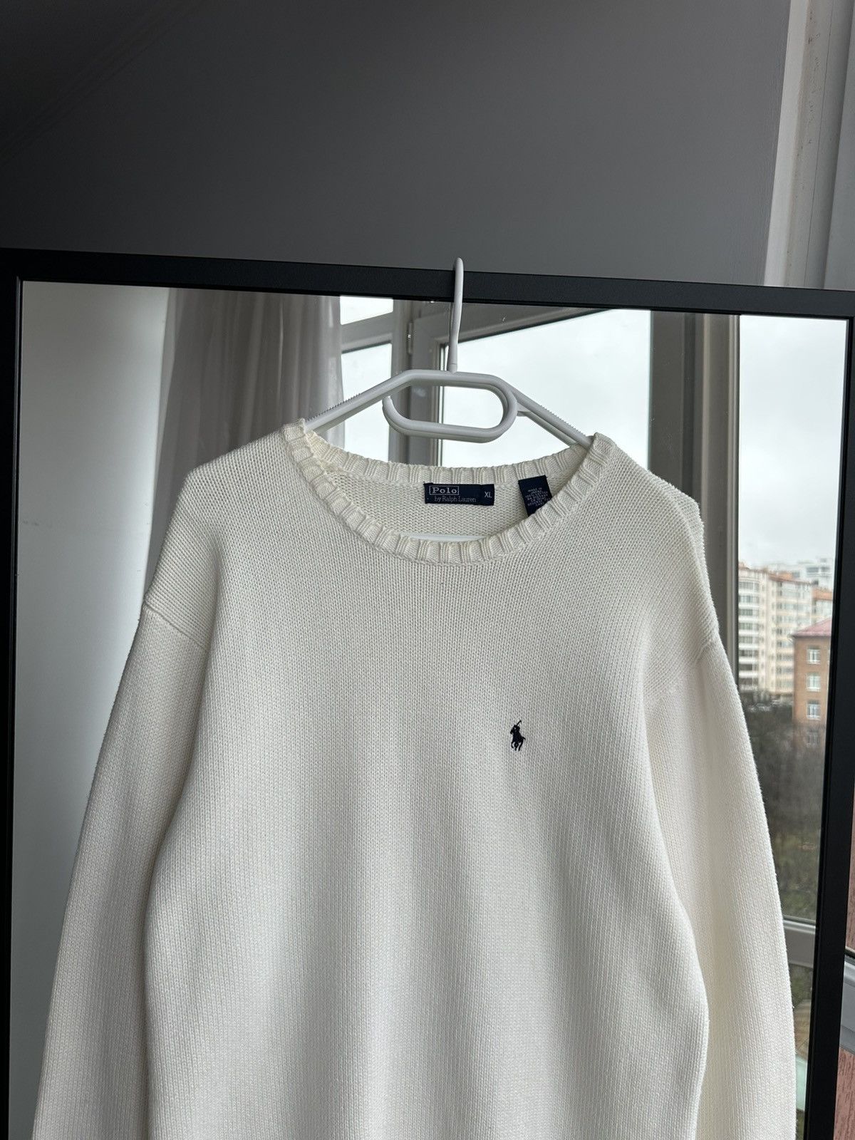 Polo Ralph Lauren Vintage Polo Ralph Lauren White Knitted Sweater Japan Sz XL Size US XL / EU 56 / 4 - 2 Thumbnail