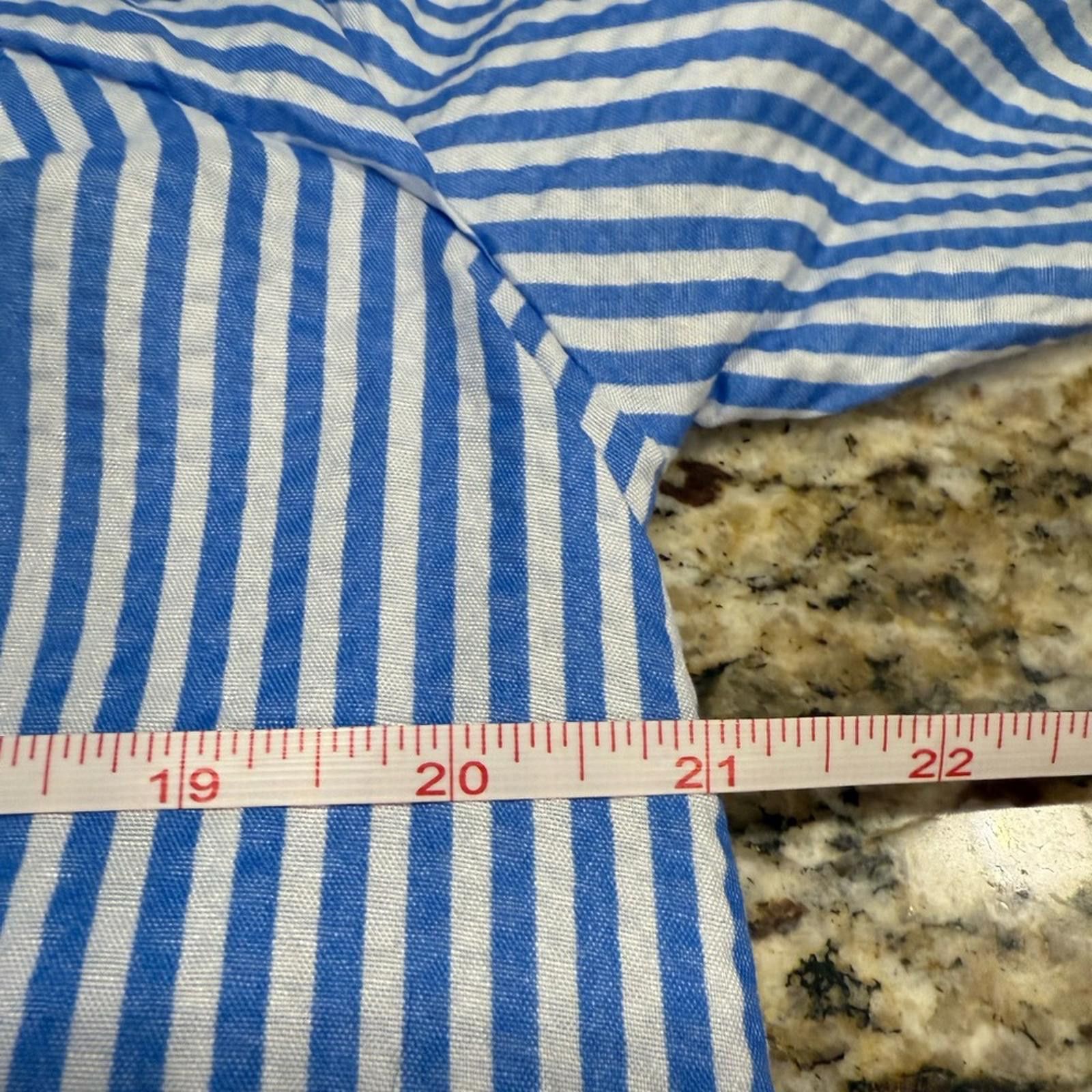 Other Casual Nights vintage night gown blue white stripes SZ M Size ONE SIZE - 6 Thumbnail