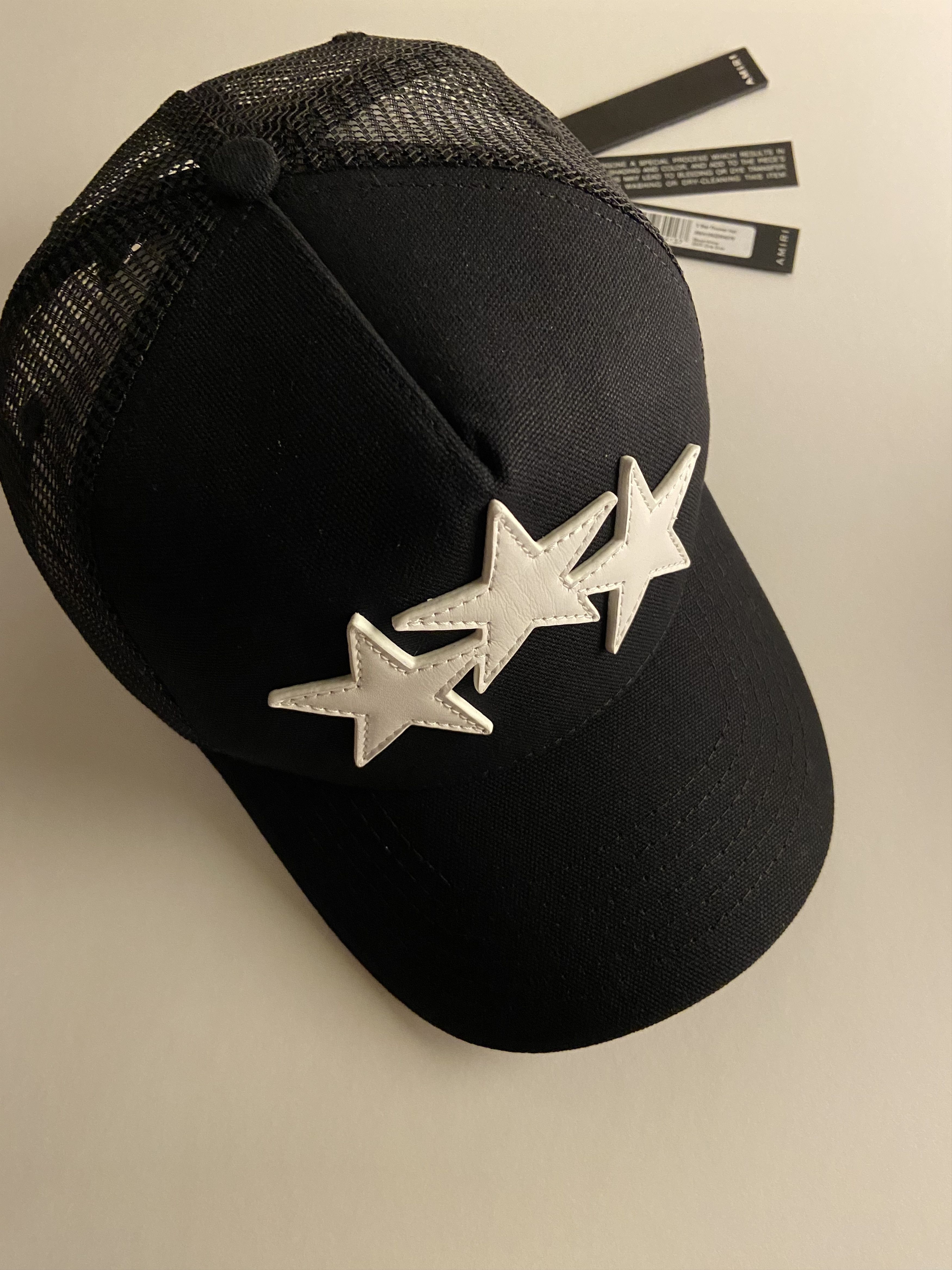 Amiri Amiri 3 Star Trucker Hat Black/White Size ONE SIZE - 4 Thumbnail