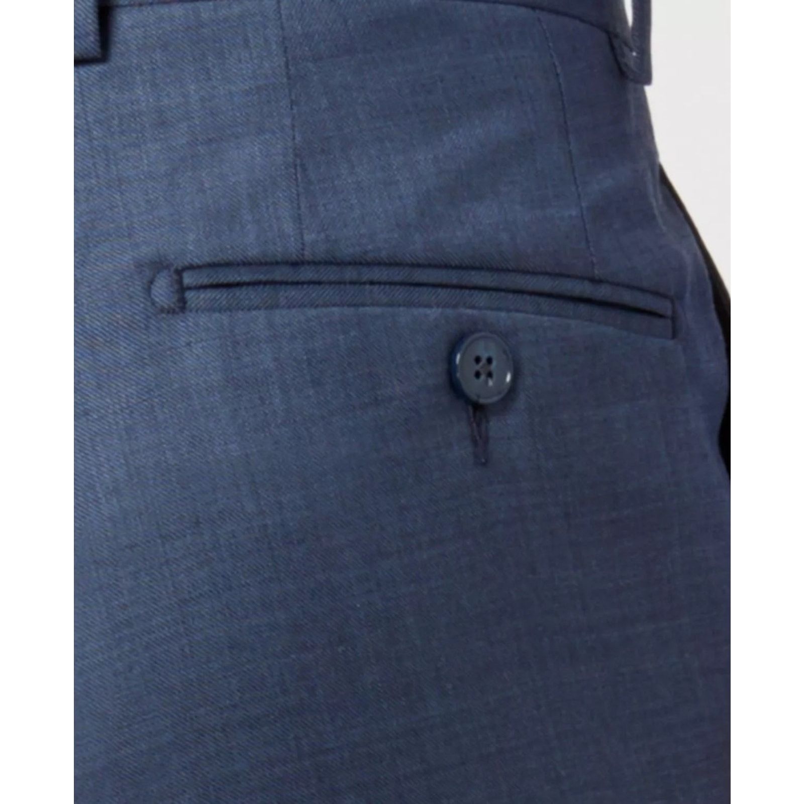 Calvin Klein Calvin Klein Men's Solid Blue Wool Dress Pants Size 32W 30L Size US 32 / EU 48 - 4 Thumbnail