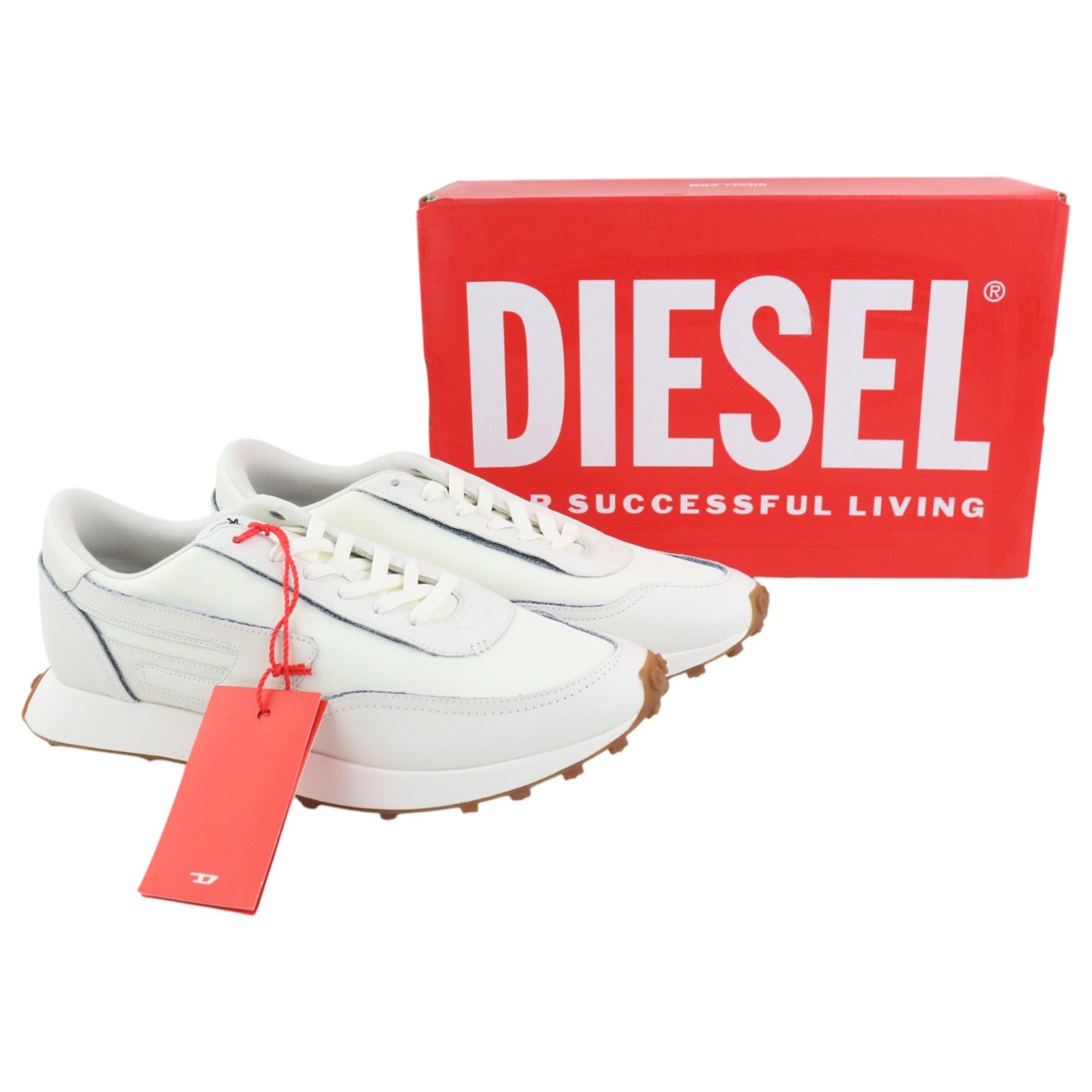 Diesel S-RACER LC EU44 White Suede Leather 40591 Size US 11 / EU 44 - 1 Thumbnail