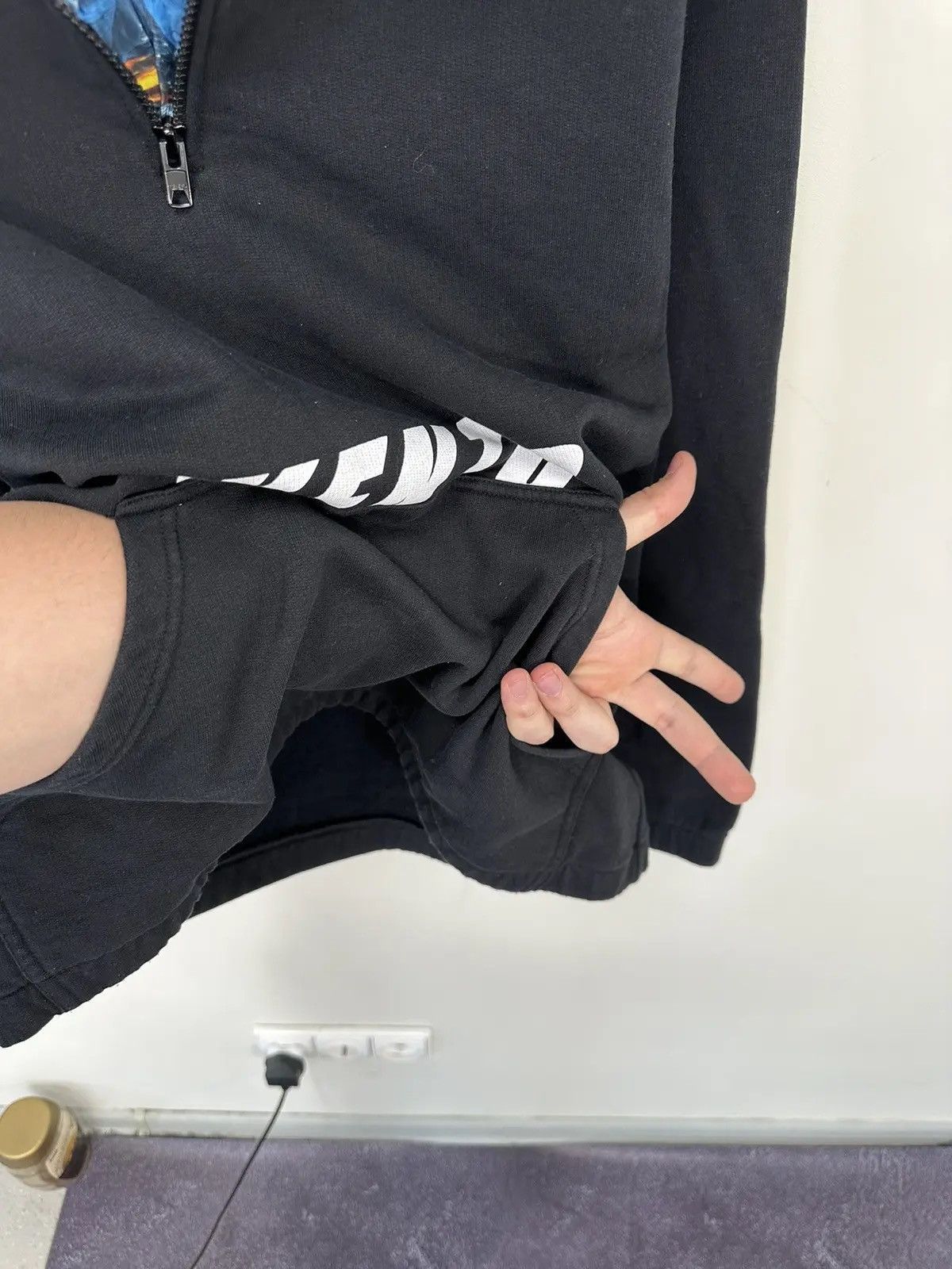 Kenzo Kenzo Half Zip Big Logo Black Luxury Hoodie Size US M / EU 48-50 / 2 - 6 Thumbnail