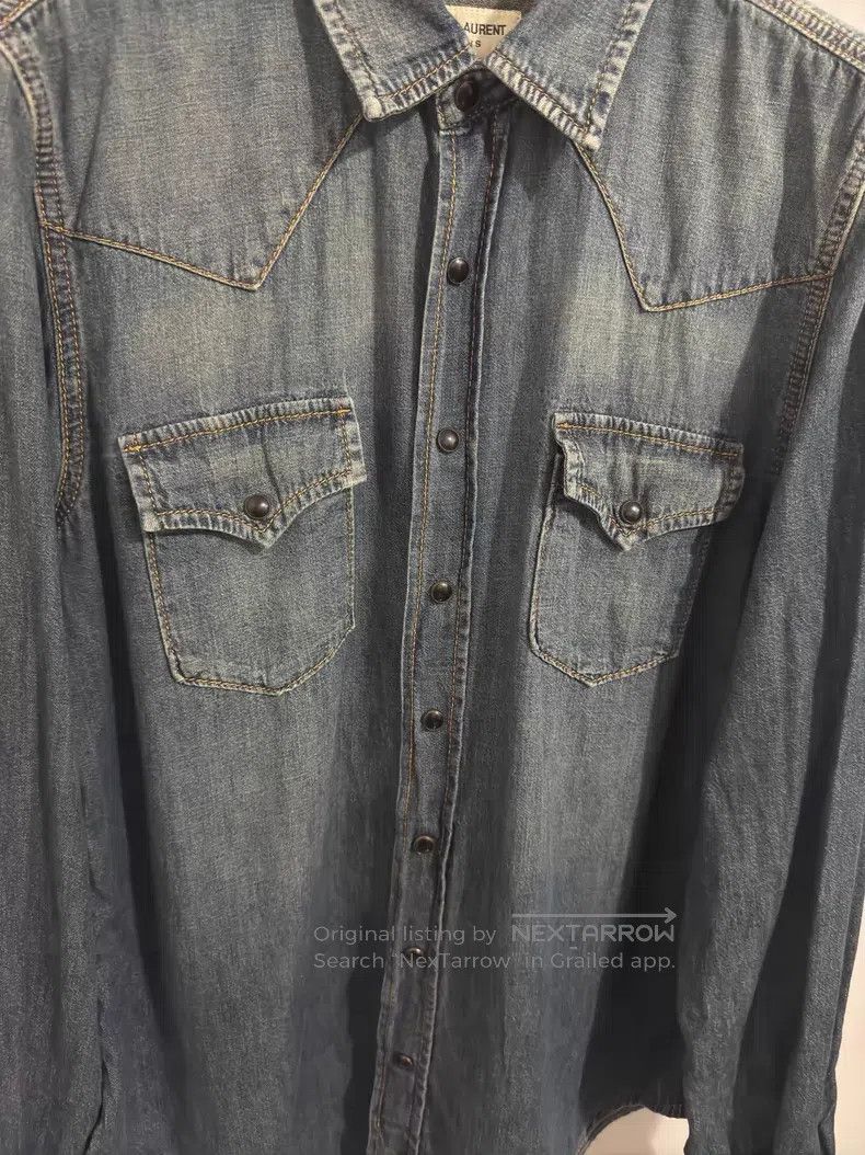 Saint Laurent Paris Saint Laurent Paris Vintage Dark Blue Cat Eye Double Pocke Size US M / EU 48-50 / 2 - 3 Thumbnail