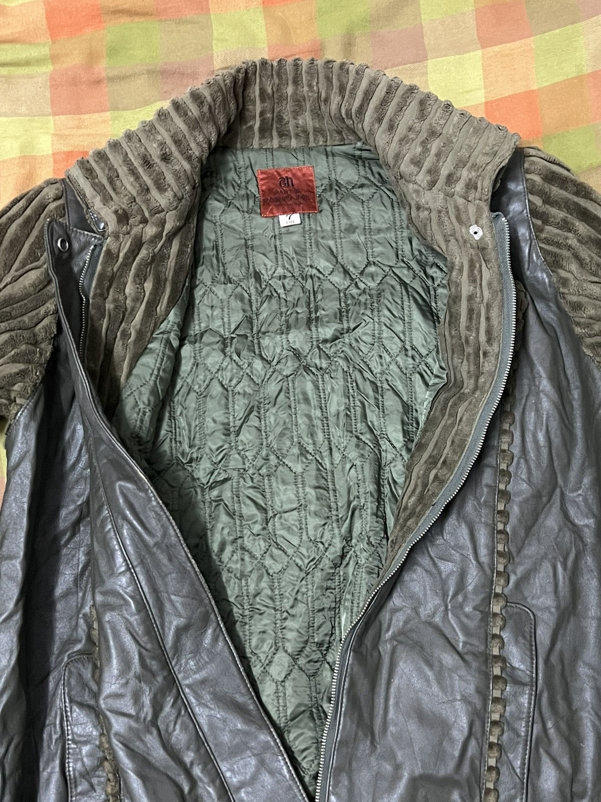Japanese Brand × Vintage Vintage PARIENNE PART 3 zipper jacket leather sleeve velvet Size US M / EU 48-50 / 2 - 3 Thumbnail
