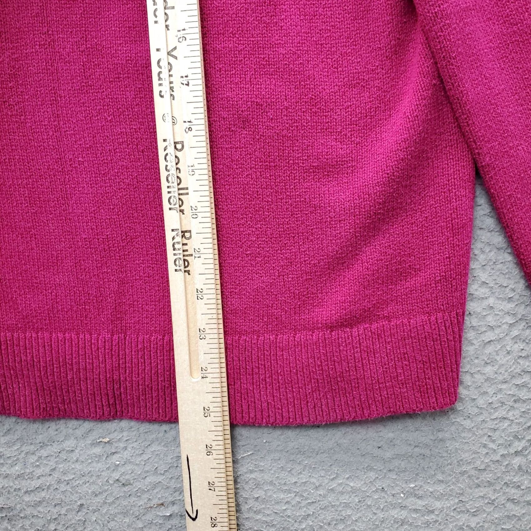 Lands' End Lands' End Womens Large Pink Solid Knit Raglan Hem & Cuff Pullover Sweater (V-Neck) Size L / US 10 / IT 46 - 4 Thumbnail