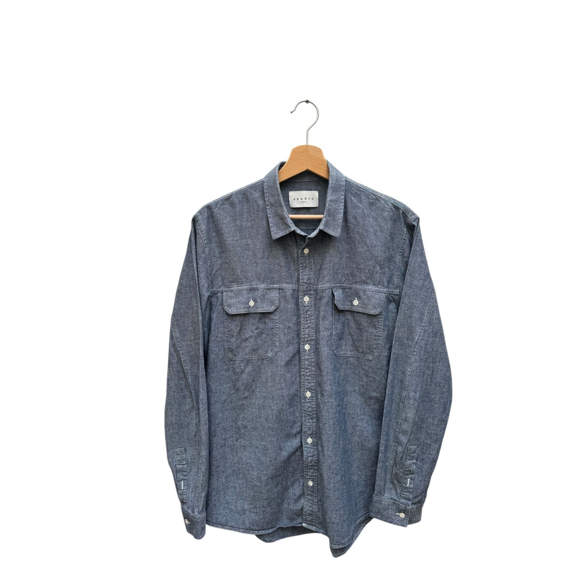 Sandro Chambray Denim Shirt Size US M / EU 48-50 / 2 - 1 Thumbnail