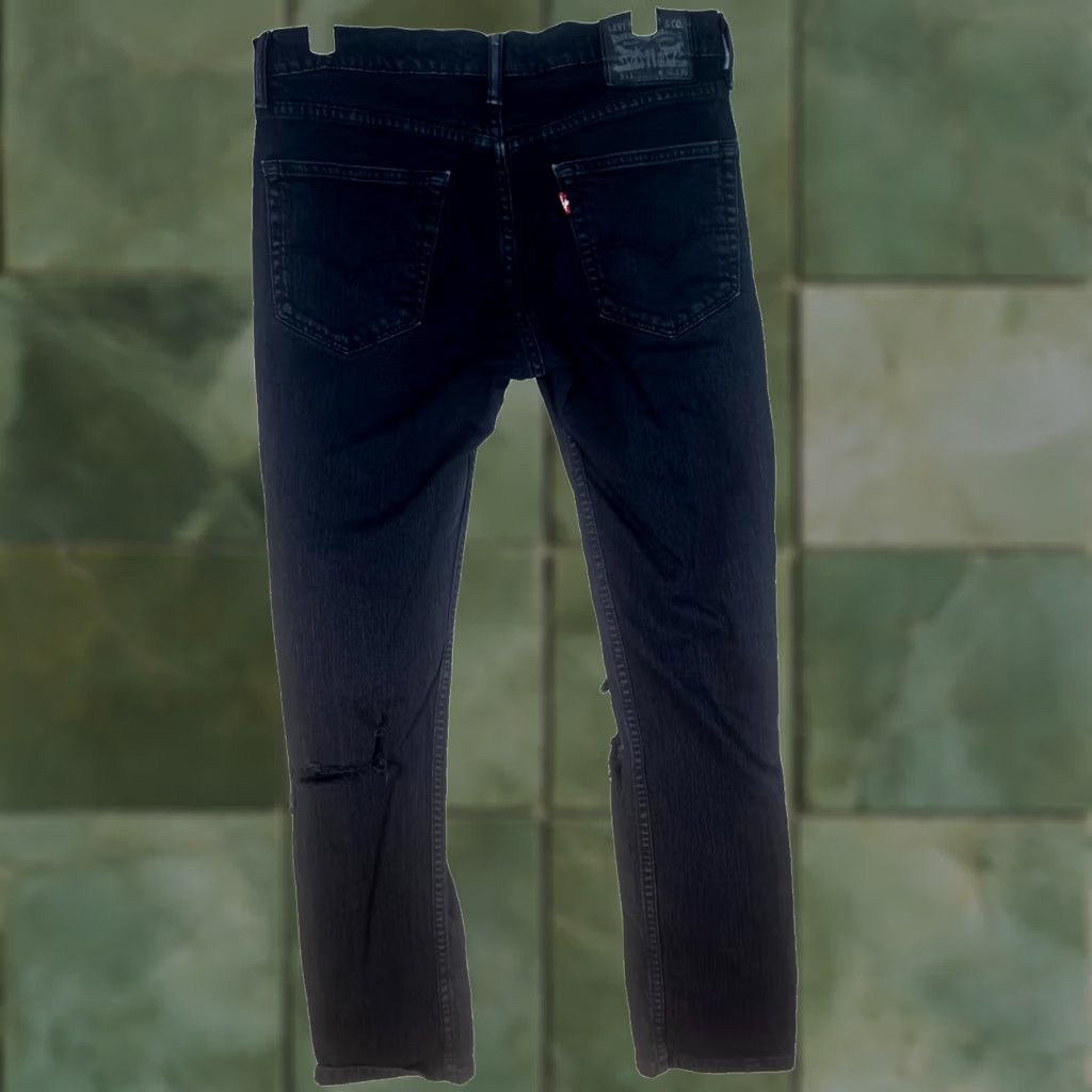 Levi's VINTAGE Levi’s 511 Slim Fit Jeans 32x30 Black Distressed Denim Stretch Jeans Men Size US 32 / EU 48 - 1 Thumbnail