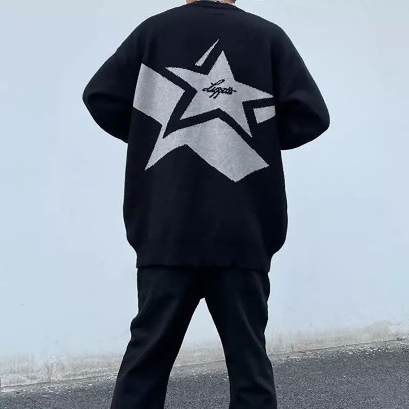 Japanese Brand Graphic Stars Sweater Pullover Harajuku Y2k style Size US L / EU 52-54 / 3 - 9 Thumbnail