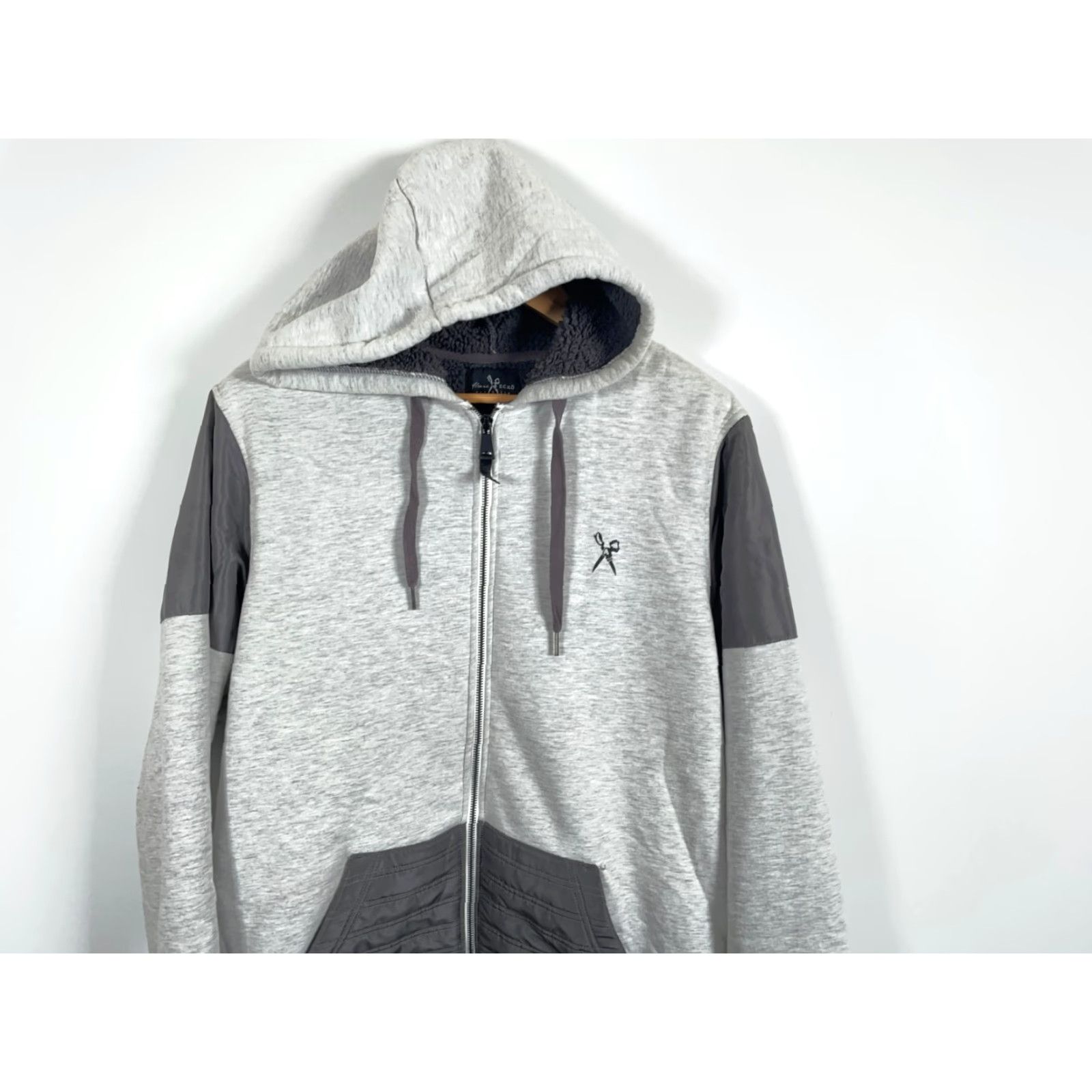 Vintage Ecko Hoodie Mens Large Heather Gray Zip Up Sherpa Lined Full Zip Sweatshirt Y2K VTG Size US L / EU 52-54 / 3 - 4 Thumbnail