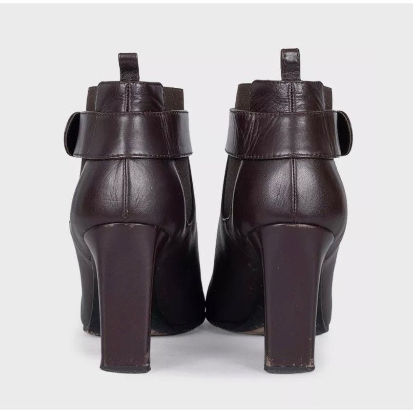 Chanel Chanel Brown Leather Ankle Boots, Silver Logo, Size 38 Size US 7 / IT 37 - 4 Thumbnail