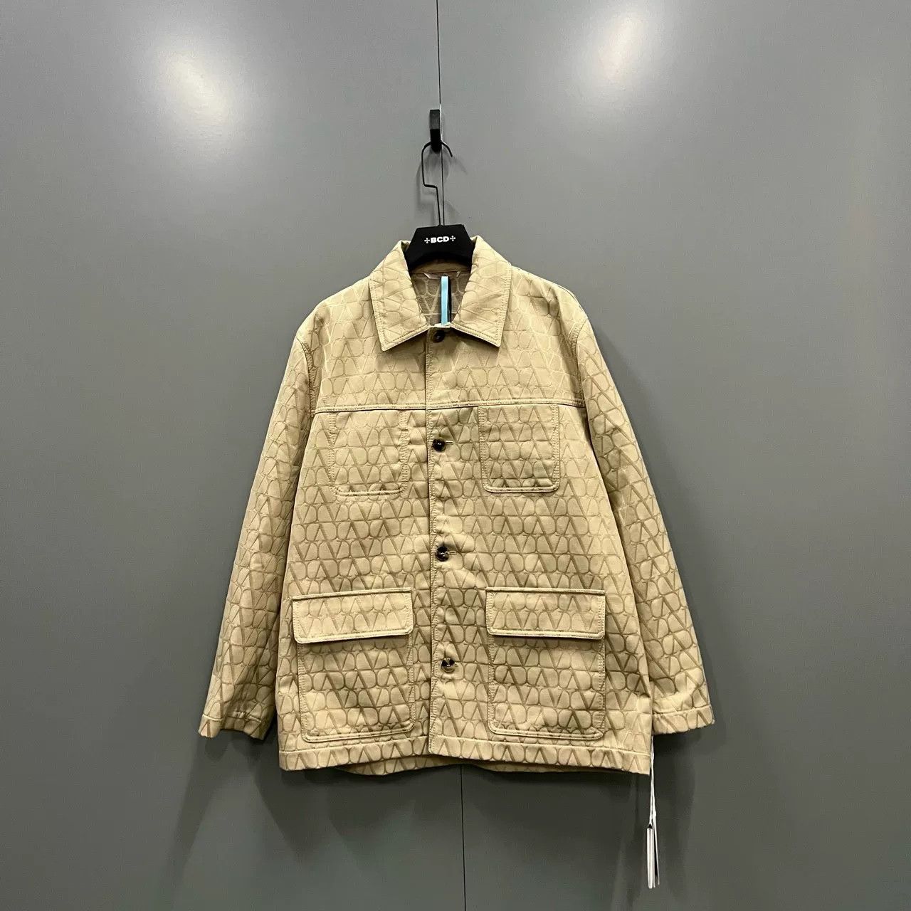 Valentino Valentino Khaki Full Logo Jacket Size US L / EU 52-54 / 3 - 1 Thumbnail