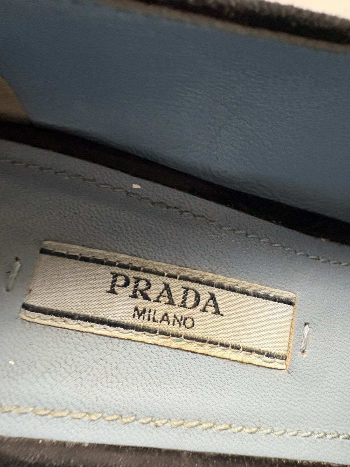 Prada Prada Milano Suede Logo Strap Block Heel Loafers Black 38.5 Size US 8.5 / IT 38.5 - 16 Thumbnail