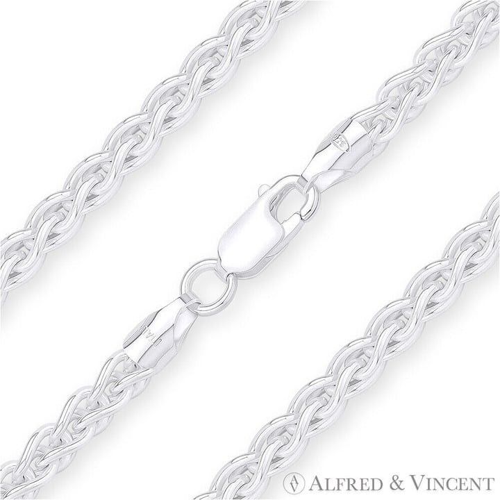 Other Wheat Link Spiga Chain Necklace in .925 Sterling Silver Size ONE SIZE - 1 Thumbnail