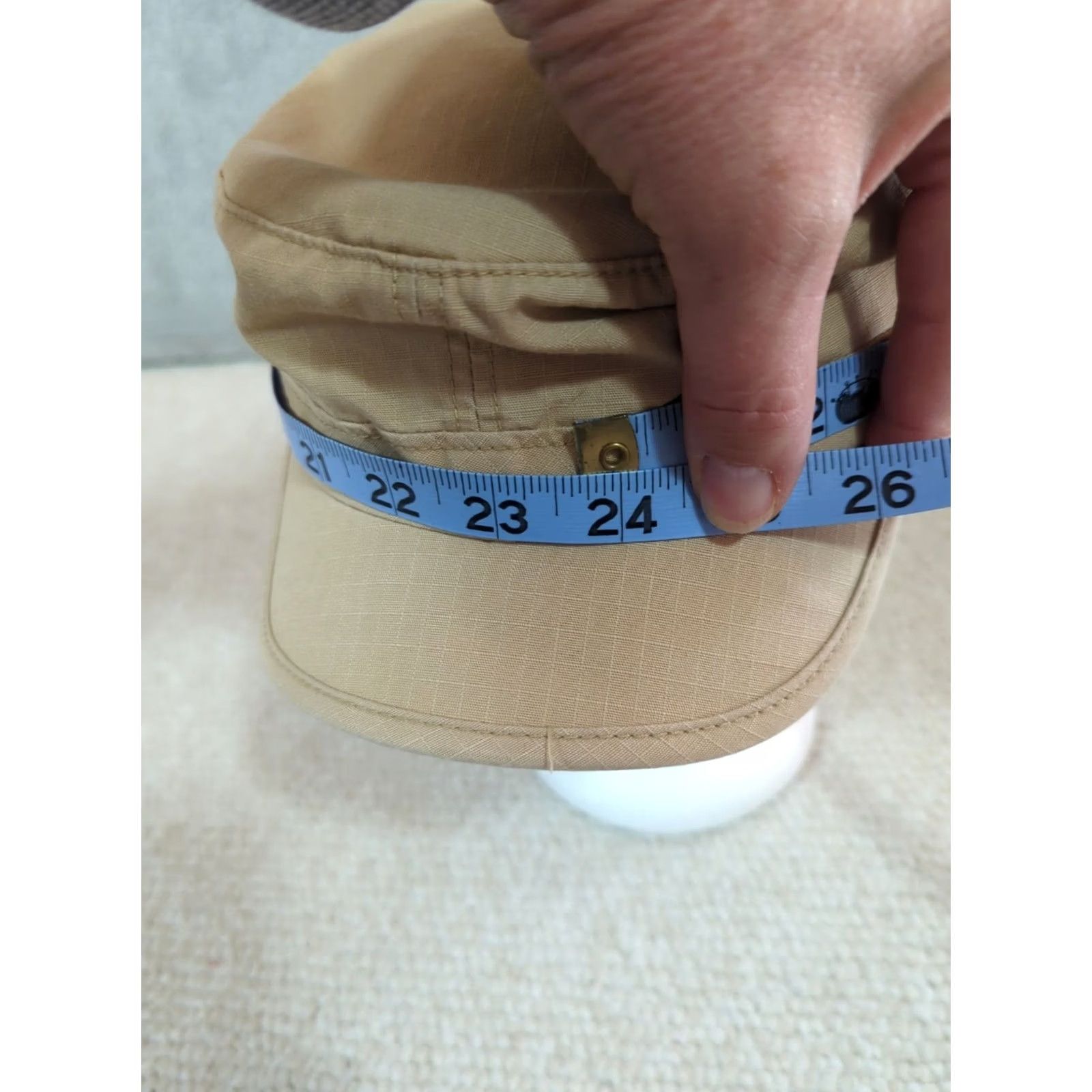 American Eagle Outfitters VINTAGE American Eagle Hat Army Cap Military Style Women Beige Ripstop Lightweight Vent ed Logo 7 3/4 Adult Women Hat Beige Army Cap Size ONE SIZE - 5 Thumbnail