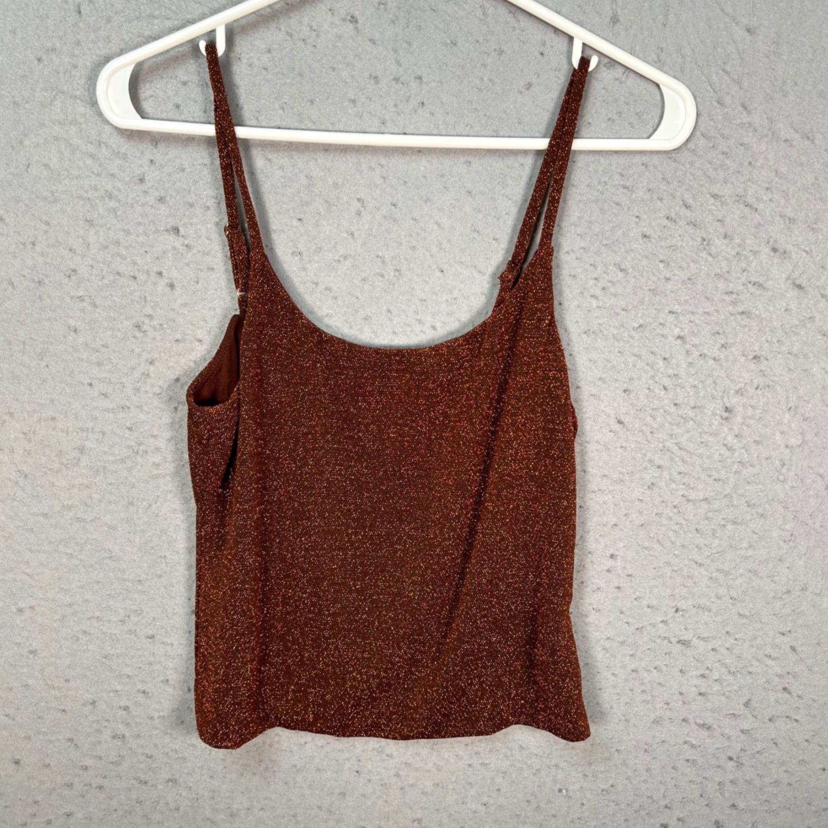 Z Supply Z Supply Womens Size Small Brown Glittery Tank Top Sleeveless Strap Adjustable Straps Mexico? Size S / US 4 / IT 40 - 2 Thumbnail