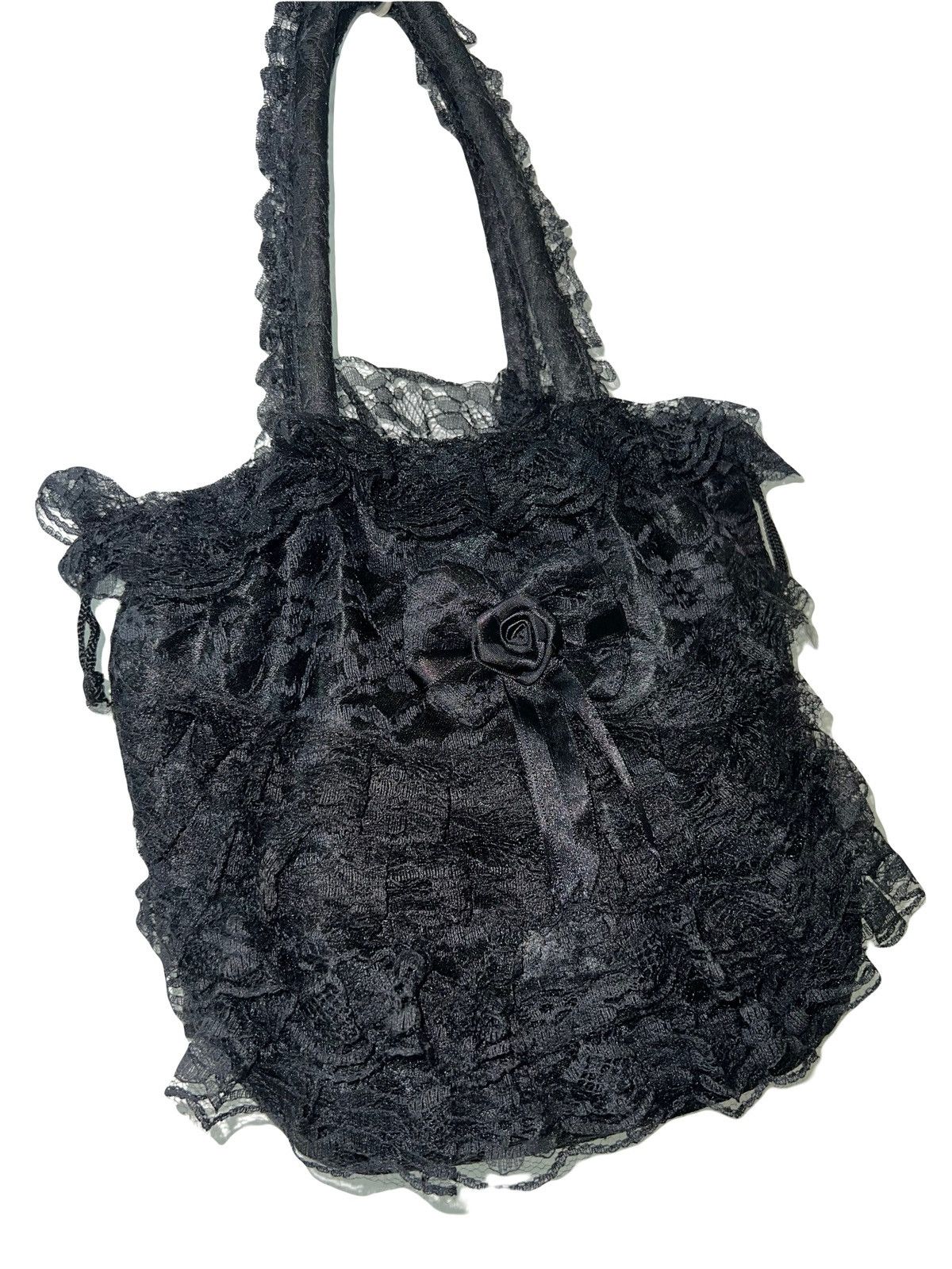 Japanese Brand Japanese gothic lace handle bag 🥀🖤 Size ONE SIZE - 6 Thumbnail
