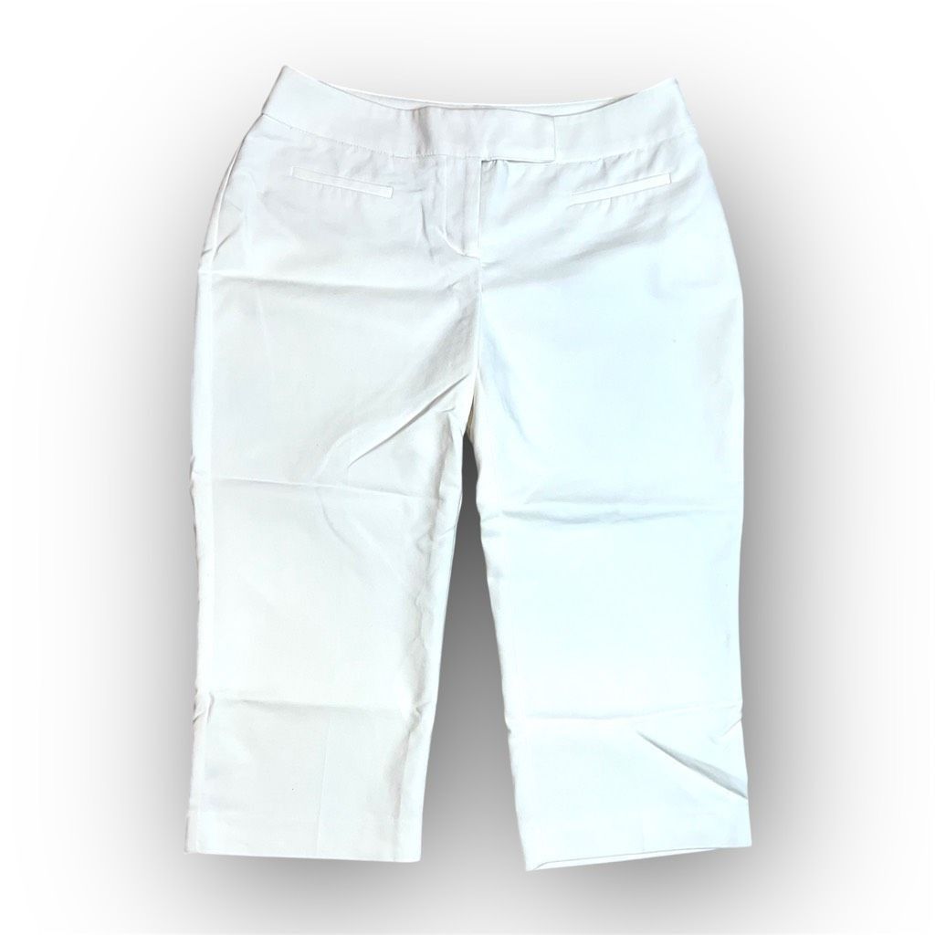 Apt. 9 Apt. 9 White Capri Cropped Trouser Pants, Back Slit Pockets, Size 28" / US 6 / IT 42 - 1 Thumbnail