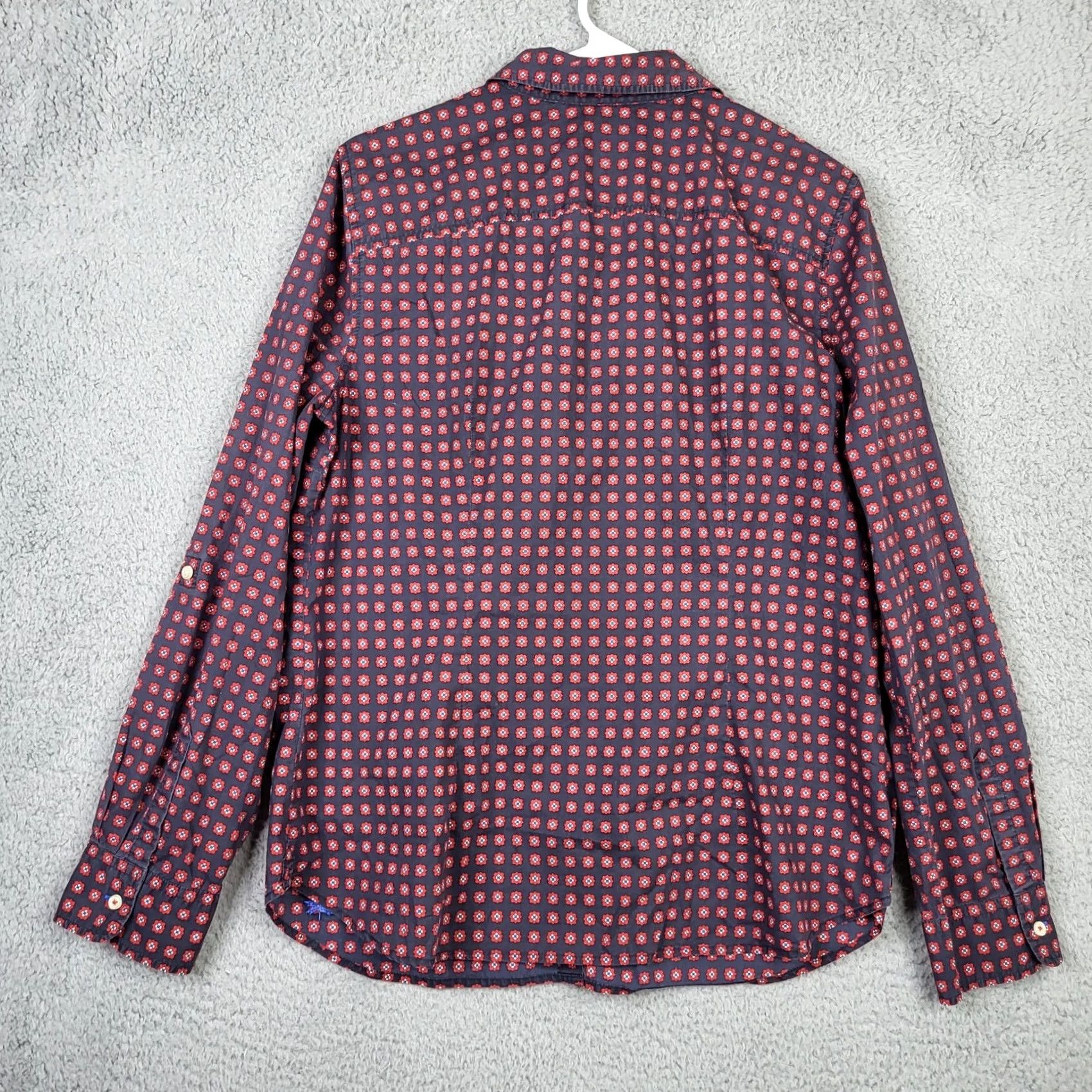 Talbots TALBOTS Button-Up Shirt Geometric Pattern Blue Orange Vintage/Retro Casual Casual Womens Sz 14 Adult Regular Long Sleeve Size XL / US 12-14 / IT 48-50 - 2 Thumbnail