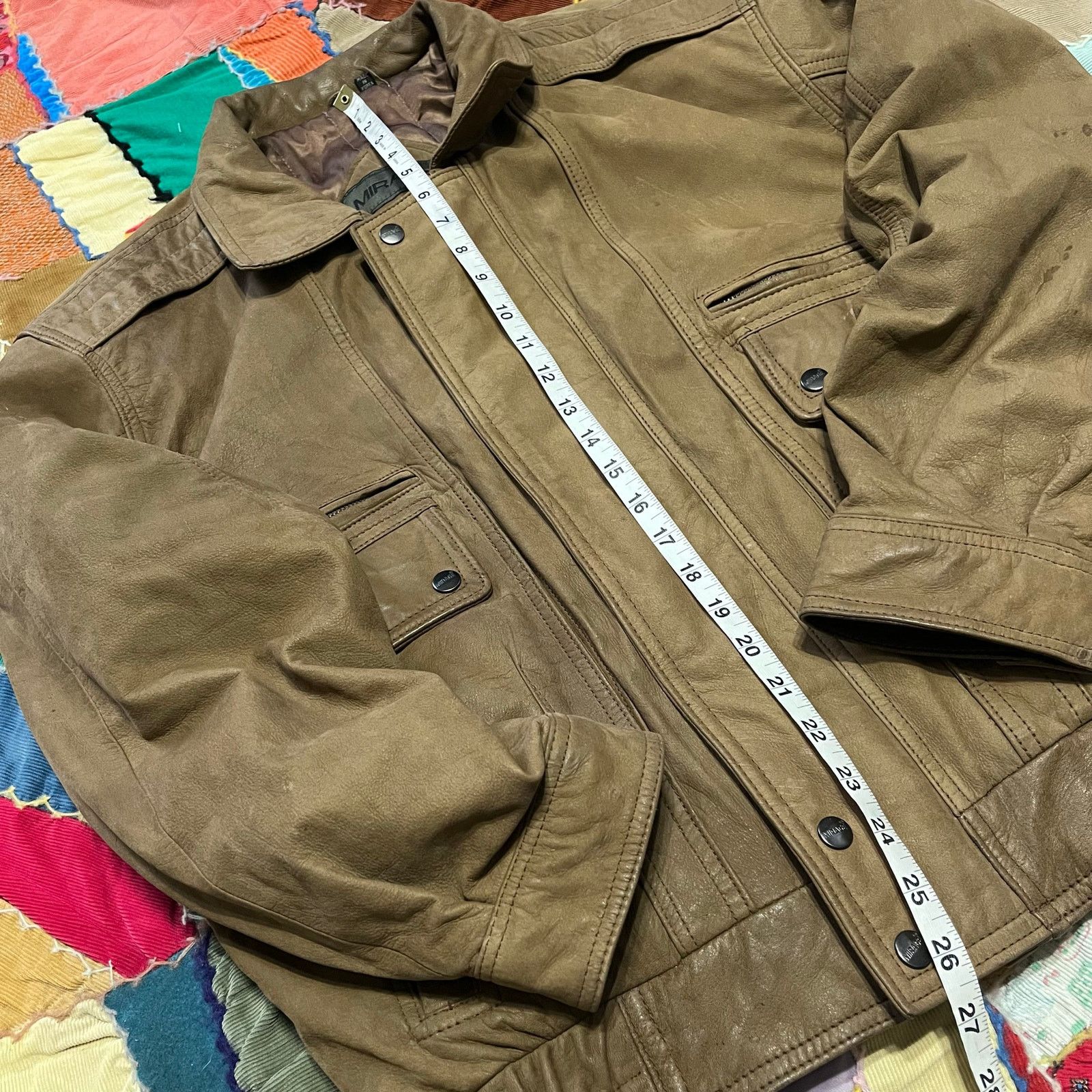 Mirage Vintage Mirage Light Brown Leather Bomber Jacket Large Size US L / EU 52-54 / 3 - 4 Thumbnail