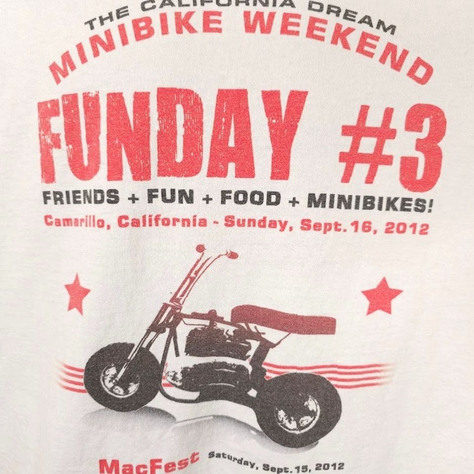 Anvil VINTAGE Old Minibike T Shirt Mens Size Large White FunDay Mini Bike Motorcycle California Size US L / EU 52-54 / 3 - 3 Thumbnail