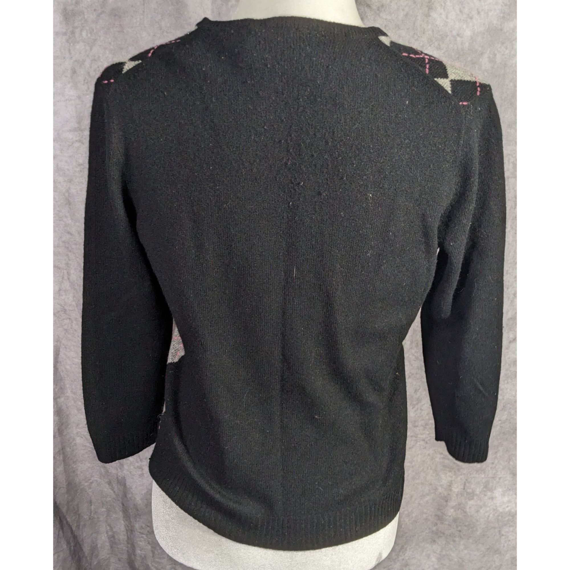 J.Crew Preppy J.Crew Vintage Womens Cashmere Argyle Cardigan Sweate Size M / US 6-8 / IT 42-44 - 7 Thumbnail