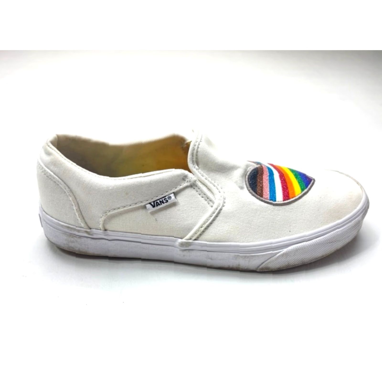 Vans Vans Asher Pride Womens Size 9.5 Rainbow Glitter Heart Slip On Low Top Sneakers Size M / US 6-8 / IT 42-44 - 6 Thumbnail