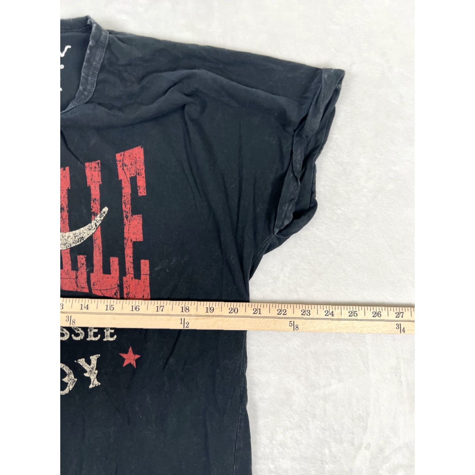 Vintage HRT & LUV Nashville Cowboy T-Shirt Women's Small Black Mineral-Washed Crew Neck Short Sleeve Shirt Western Graphic Size S / US 4 / IT 40 - 7 Thumbnail