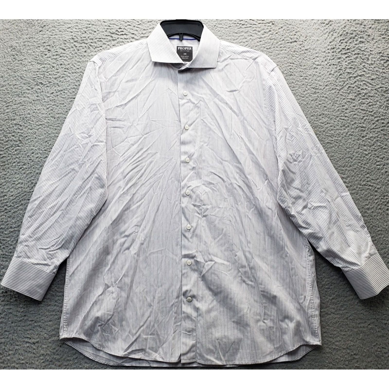 Propper PROPER Dress Shirt Men 17.5 Multi Easy Care Contemporary-Fit Button-Up Shirt Size 48R - 2 Thumbnail