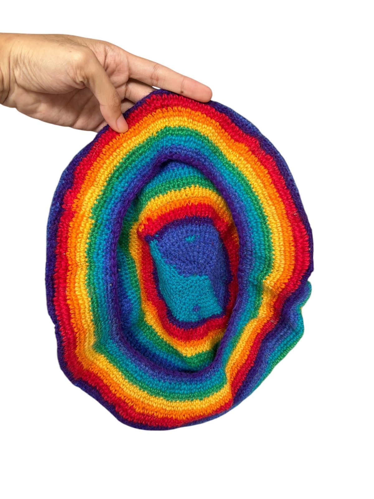 Japanese Brand × Kapital × Vintage Rare Natraj Hippies Style Crochet Knitted Big Hats Size ONE SIZE - 7 Thumbnail