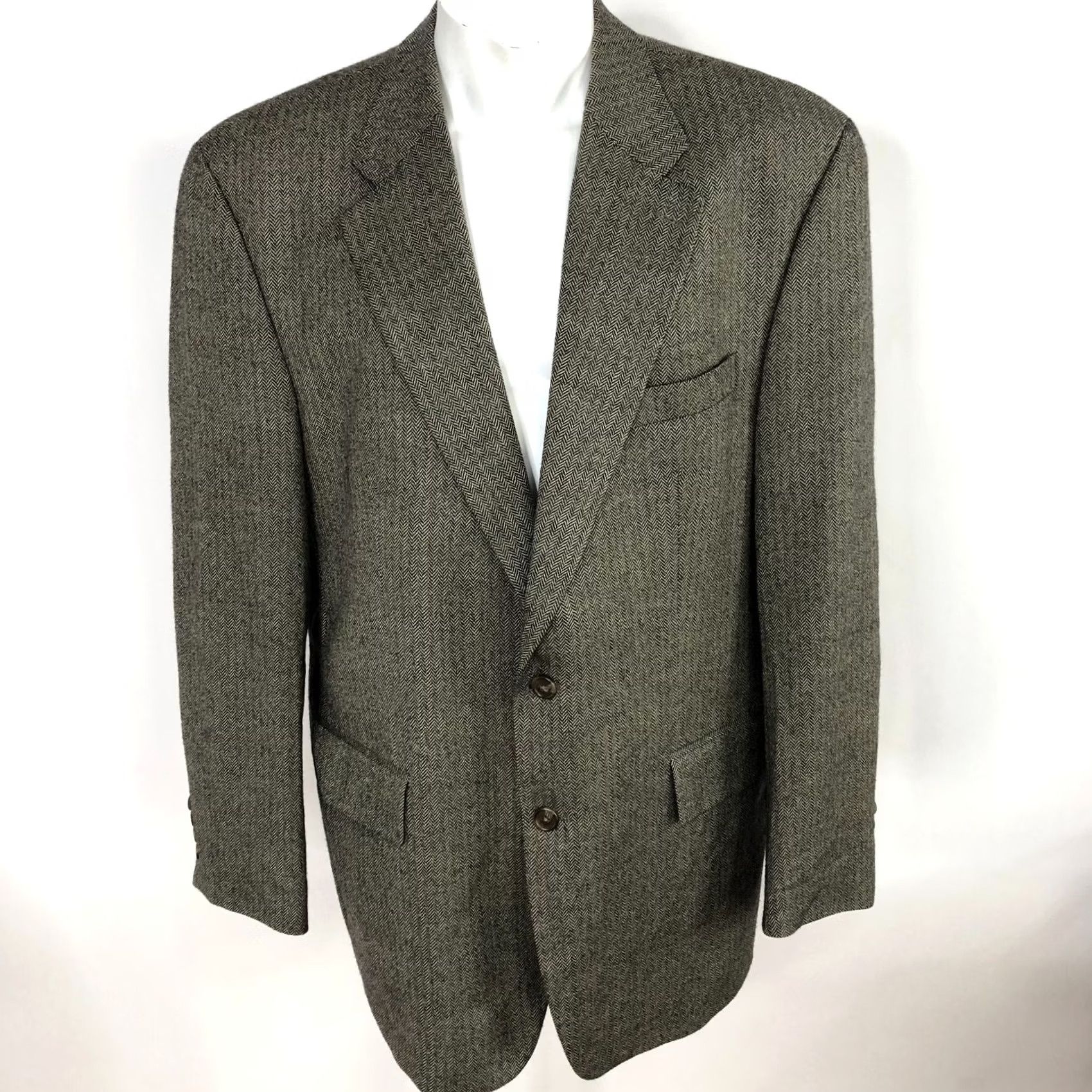 Ralph Lauren Ralph Lauren Polo University 44T Wool Herringbone Sport Coat Jacket Notch Lapel Single-Breasted 2-Button Dress Coat Mens DIV Size US XXL / EU 58 / 5 - 2 Thumbnail