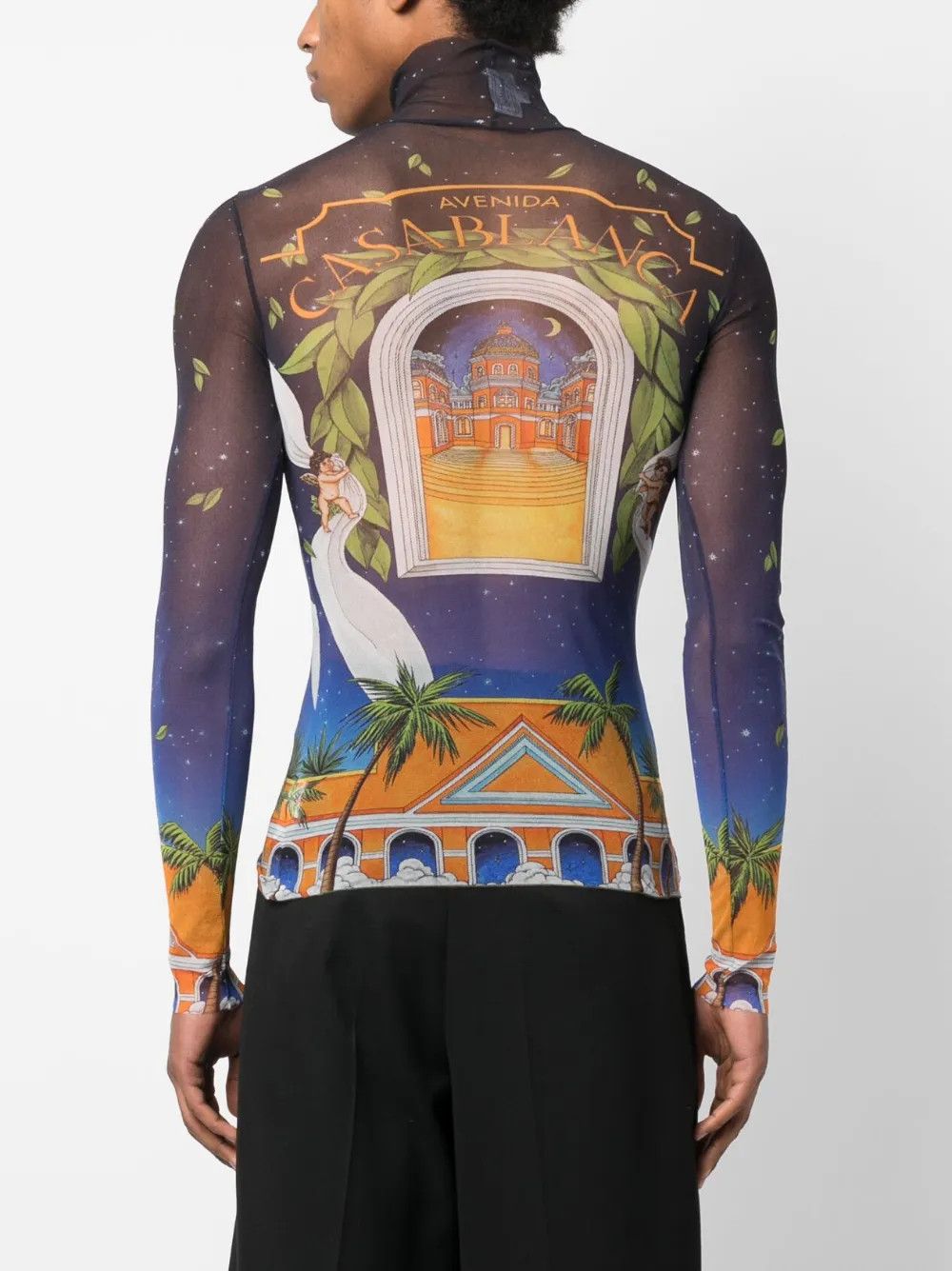 Casablanca o1mle0326 Printed Mesh Top in Multicolor Size US XS / EU 42 / 0 - 4 Thumbnail