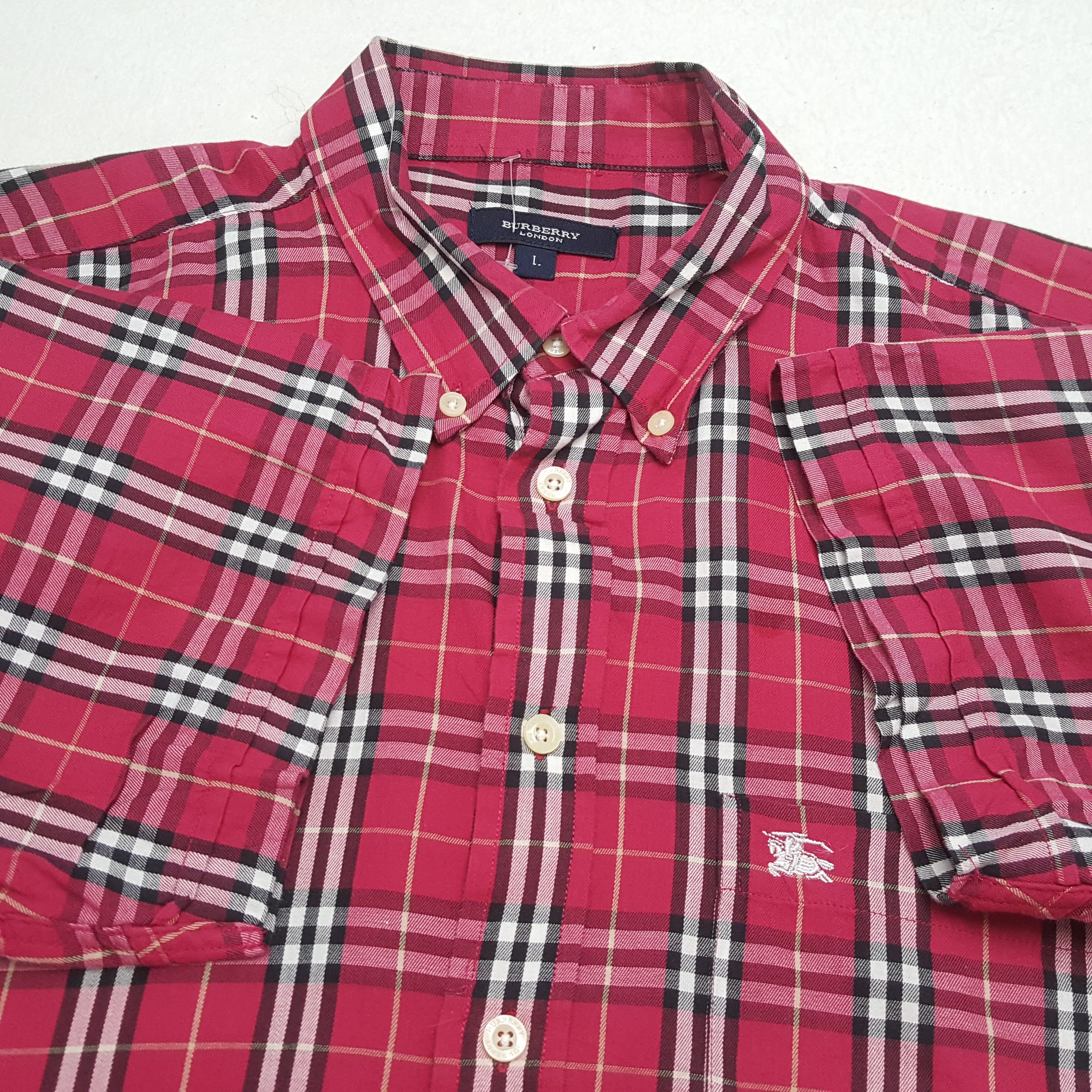 Burberry × Vintage Vintage BURBERRY LONDON Fashion Brand Nova Check Shirt Size US L / EU 52-54 / 3 - 5 Thumbnail