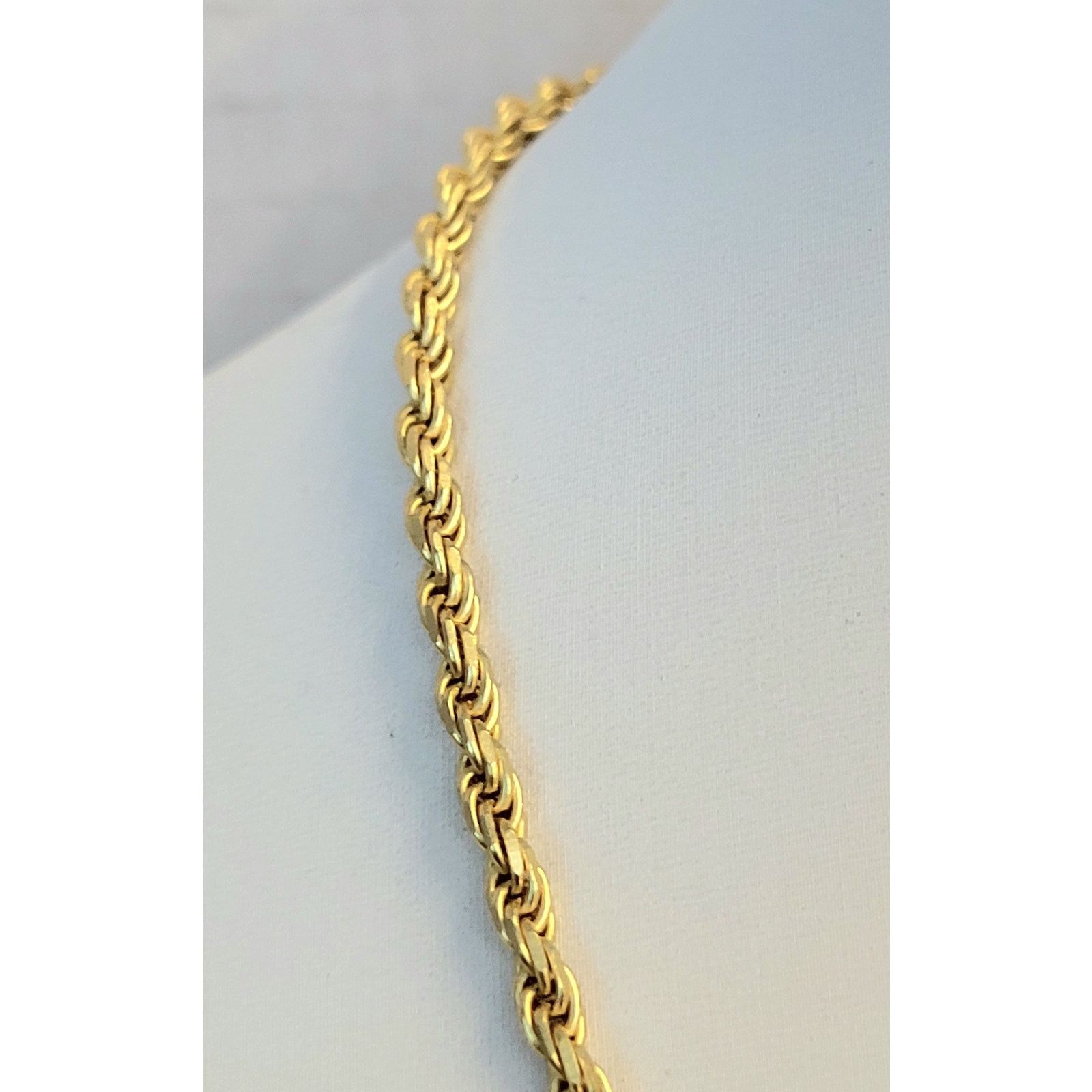 Other Sterling Silver 925 3mm Rope Italy Necklace Gold Color 20" Size ONE SIZE - 2 Thumbnail