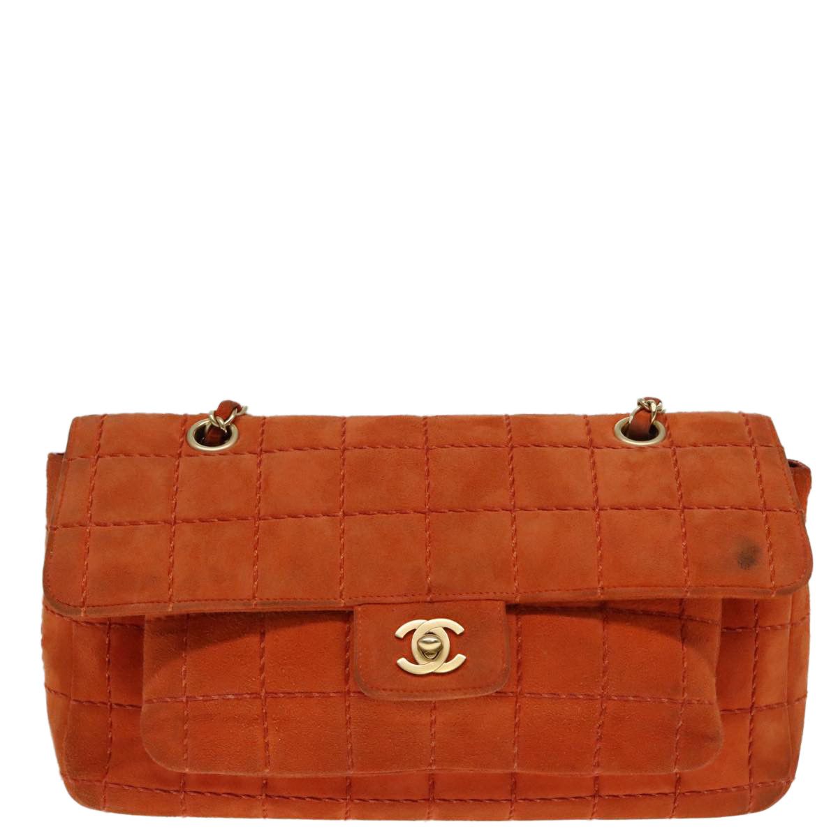 Chanel Chocolate Bar Gold Suede Shoulder Bag (Pre-Owned) Size ONE SIZE - 1 Thumbnail