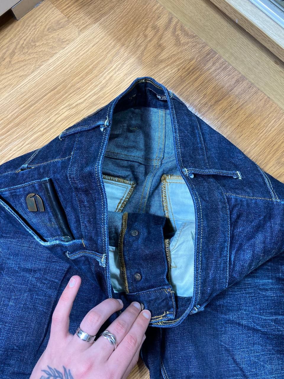 G-Star Crazy Crash Dirty Baggy Faded Jean Japan Avant Garde Style Size US 31 - 16 Thumbnail