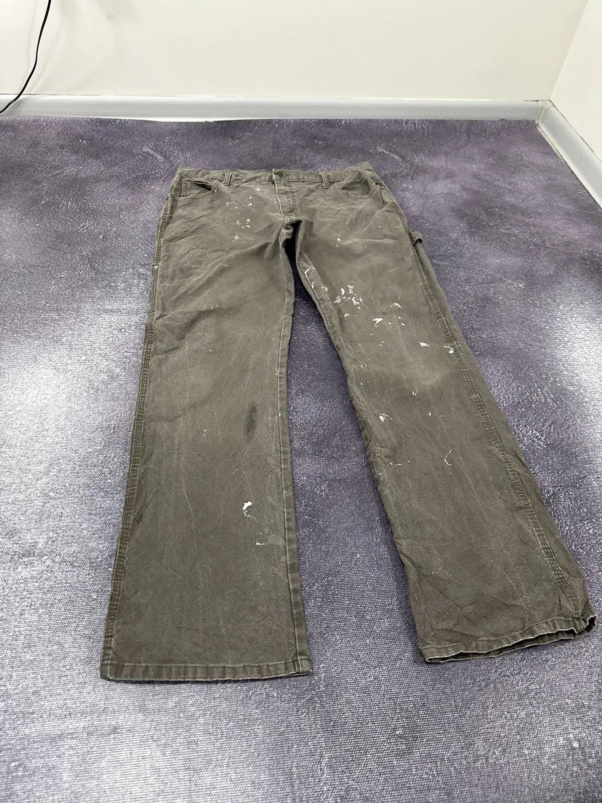 Dickies × Vintage Vintage Dickies Y2K Khaki Painted Work Hype Baggy Pants Size US 36 / EU 52 - 7 Thumbnail