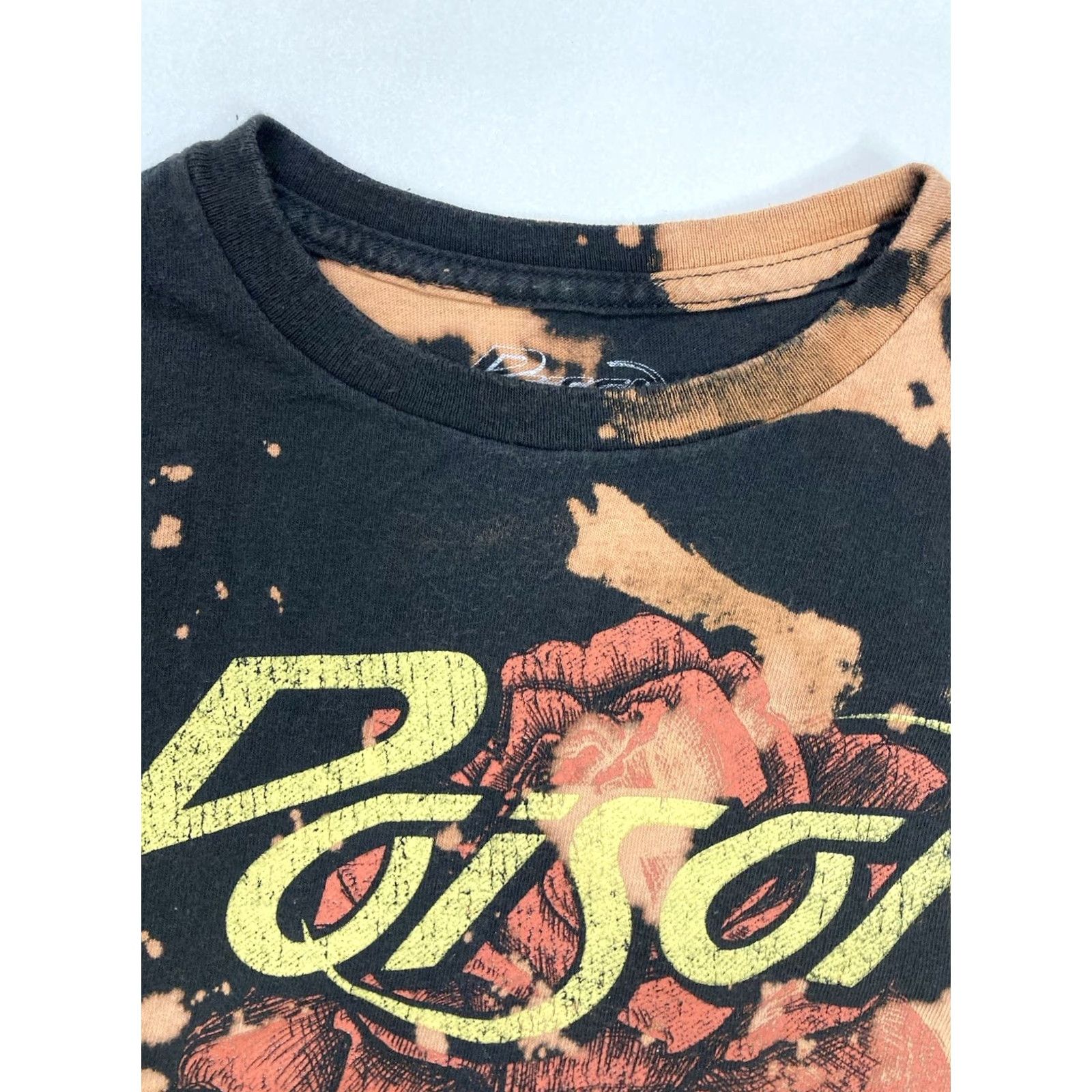 Vintage Poison Skull Flower Graphic T-shirt Women Medium Black Tie Dye Bleach Music Shirt Size M / US 6-8 / IT 42-44 - 3 Thumbnail