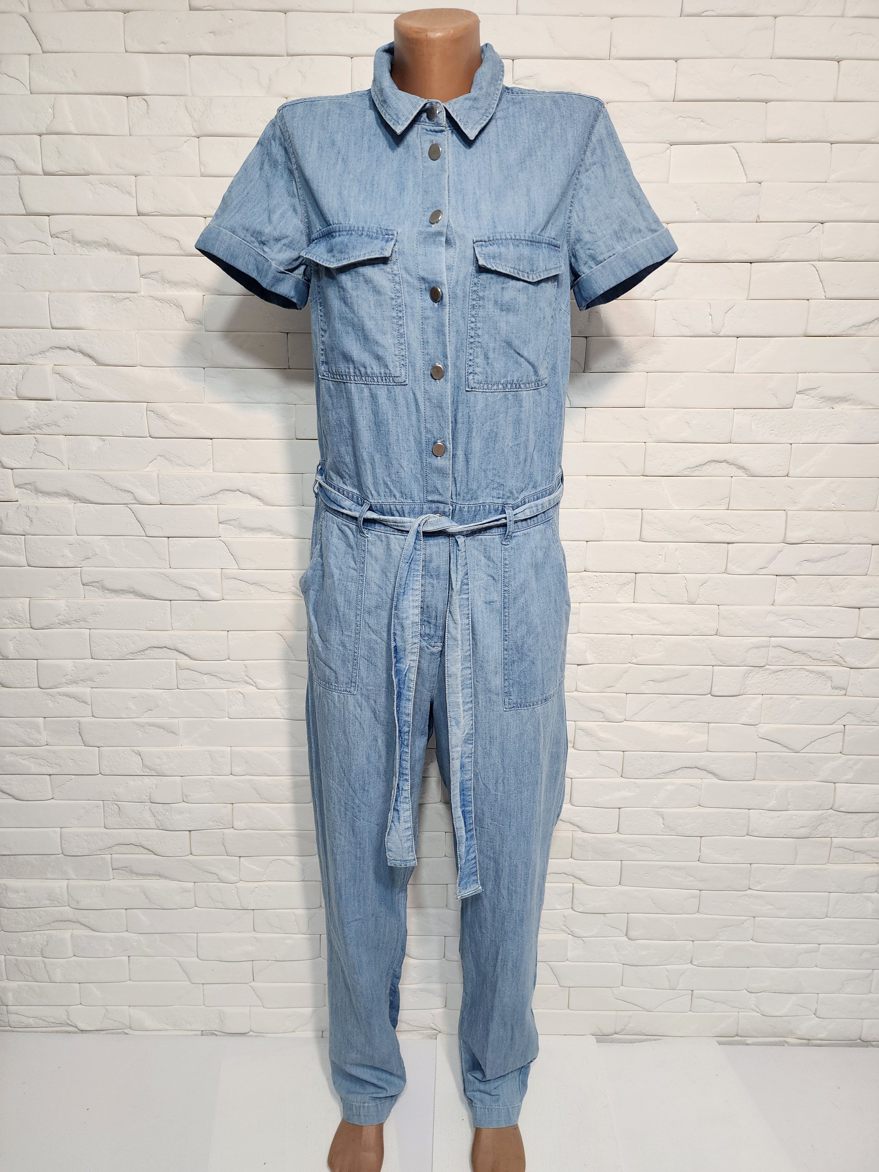 Denim & Co. Women's cotton jumpsuit. Size 35" - 1 Thumbnail