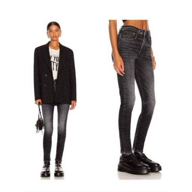 R13 R13 High Rise Skinny Jeans - Morrison Black Size 27" / US 4 / IT 40 - 2 Thumbnail