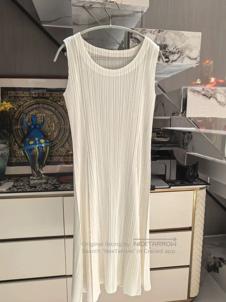 Issey Miyake Issey Miyake Pure White Dress Size L / US 10 / IT 46 - 1 Thumbnail
