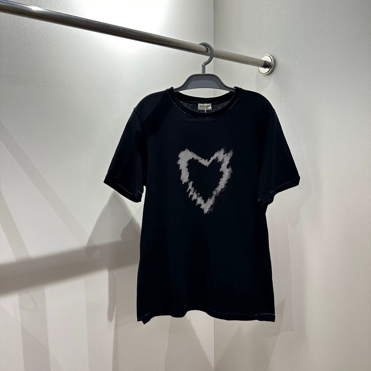 Saint Laurent Paris SAINT LAURENT HEART BLACK T SHIRT | Grailed