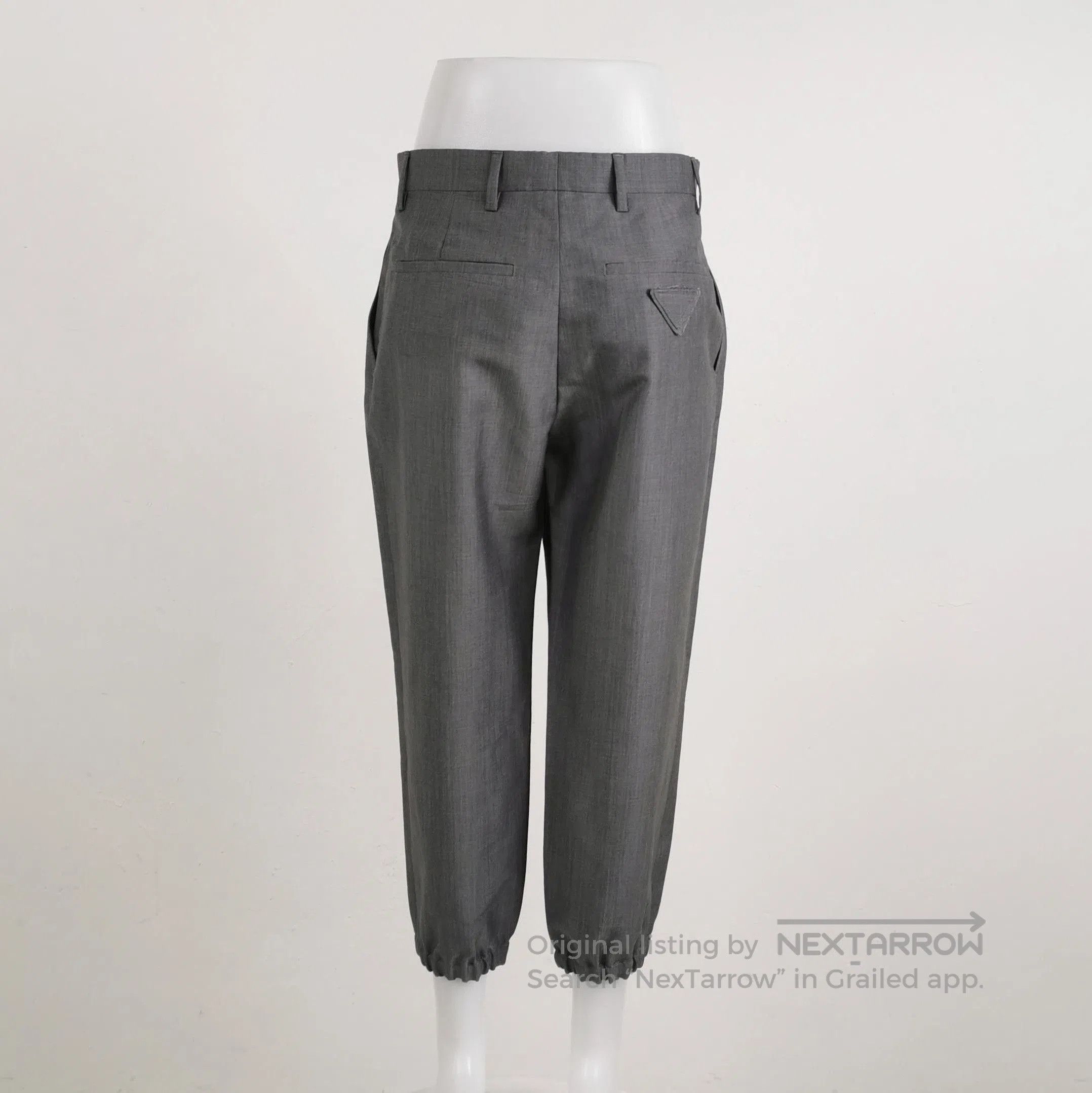 Prada Prada Gray Wool Blend Pants with Triangle Logo . Size 37" - 2 Thumbnail