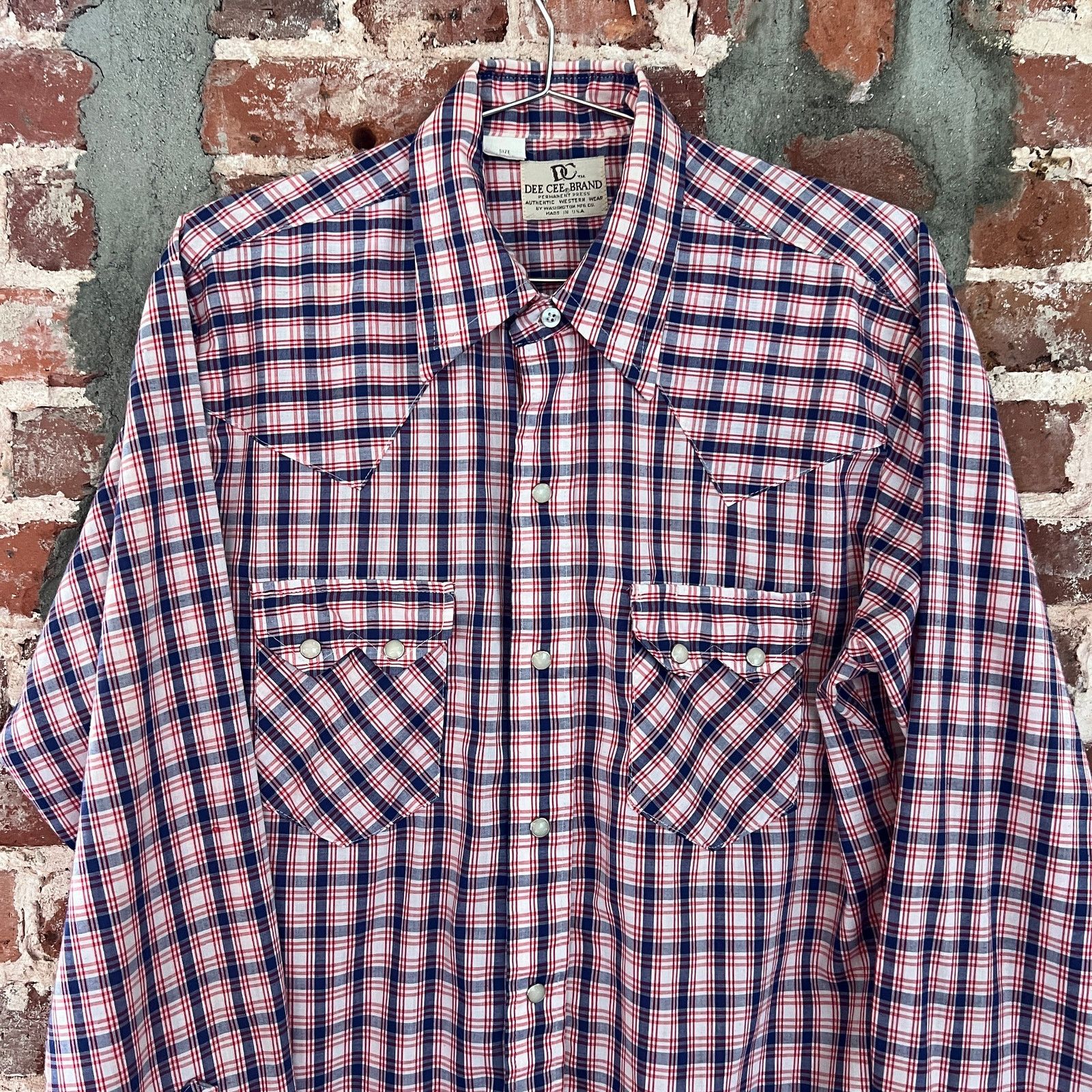 Vintage VTG Dee Cee DC USA Mens Pearl Snap LS Shirt 16 35 Size L Size US L / EU 52-54 / 3 - 5 Thumbnail