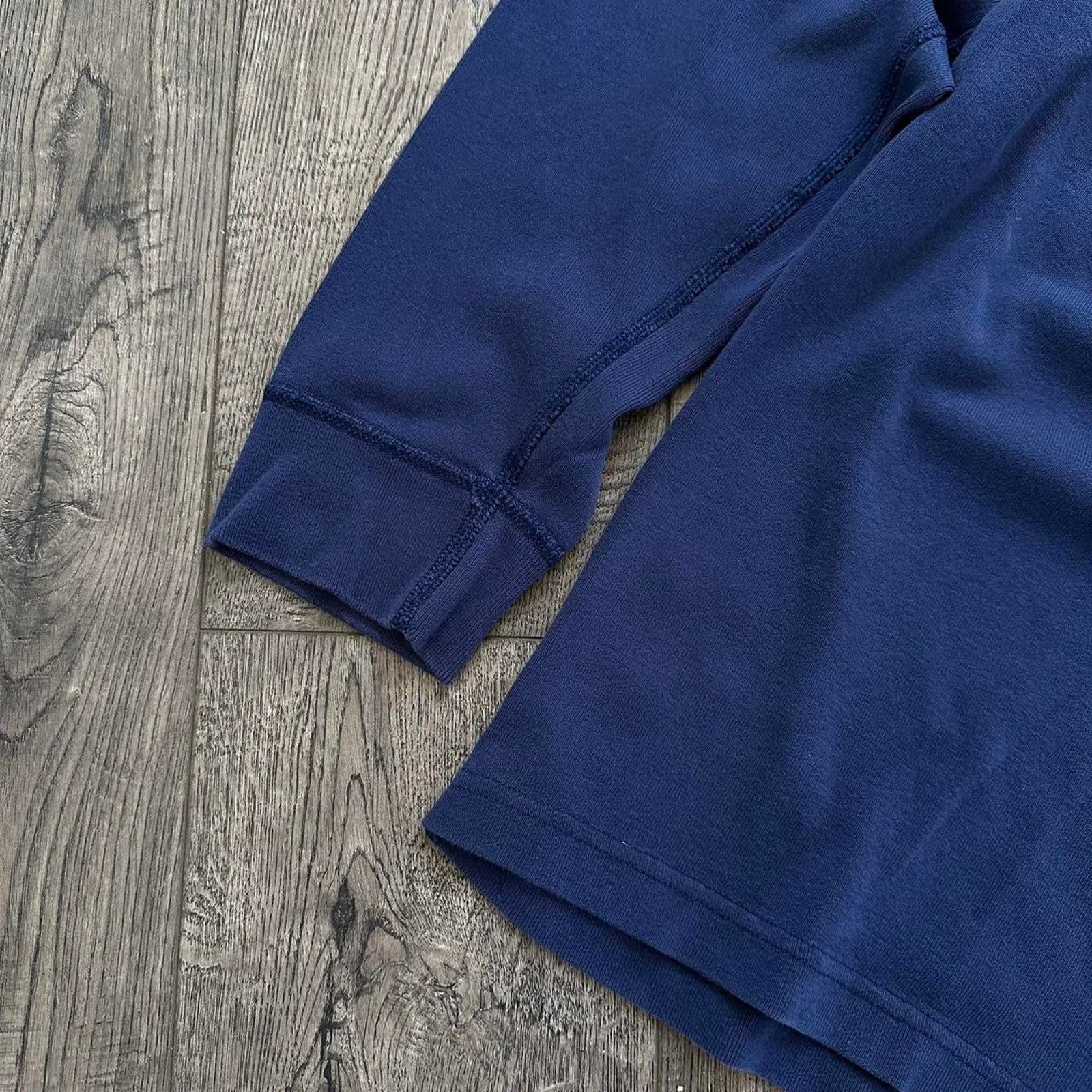 Vintage Vintage Basic Blank Navy Organic Cotton Longsleeve Shirt Size US L / EU 52-54 / 3 - 5 Thumbnail