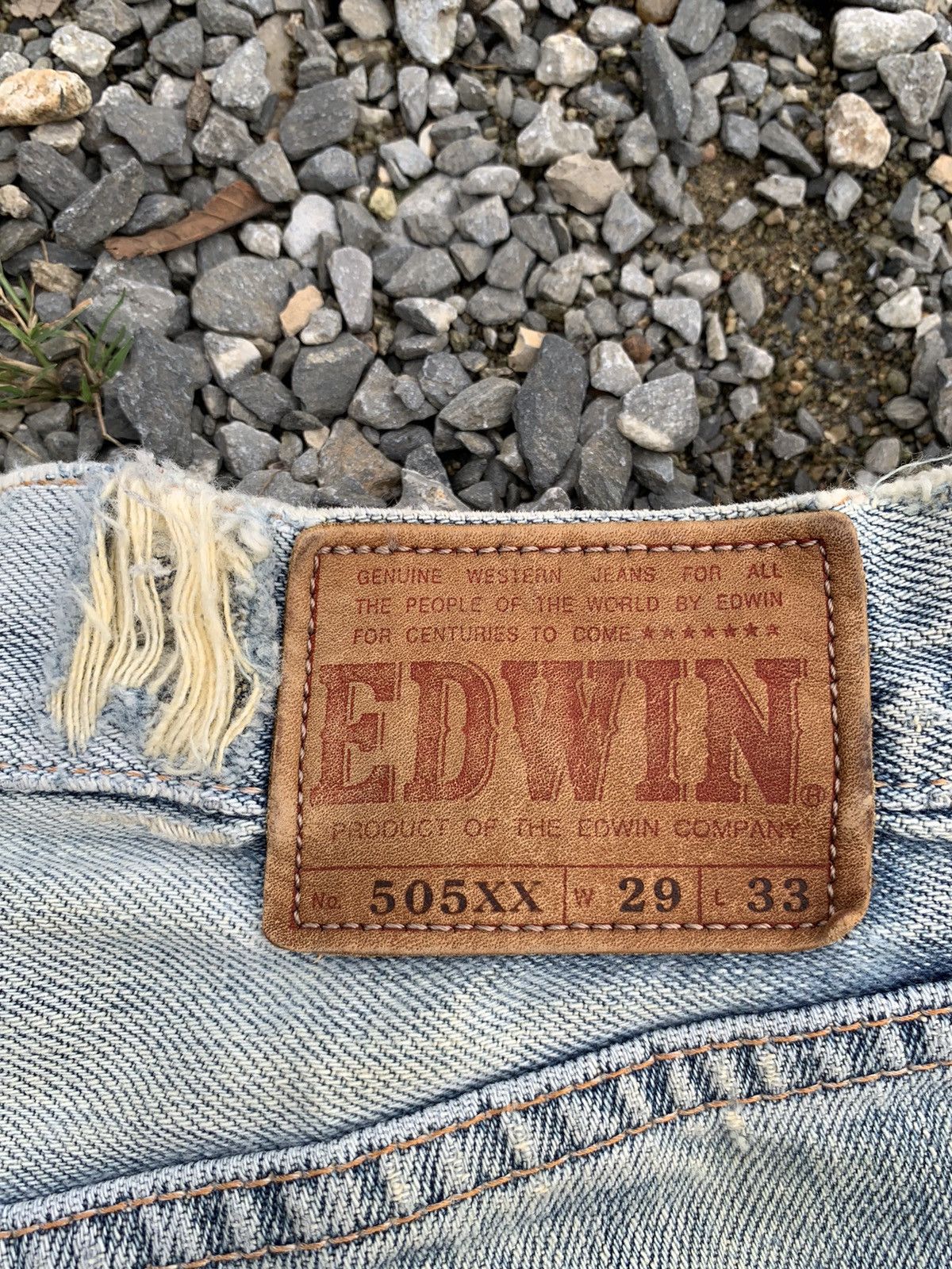 Kapital VINTAGE EDWIN 505 SELVEDGE FADED & RUSTY DISTRESSED DENIM Size US 28 / EU 44 - 13 Thumbnail