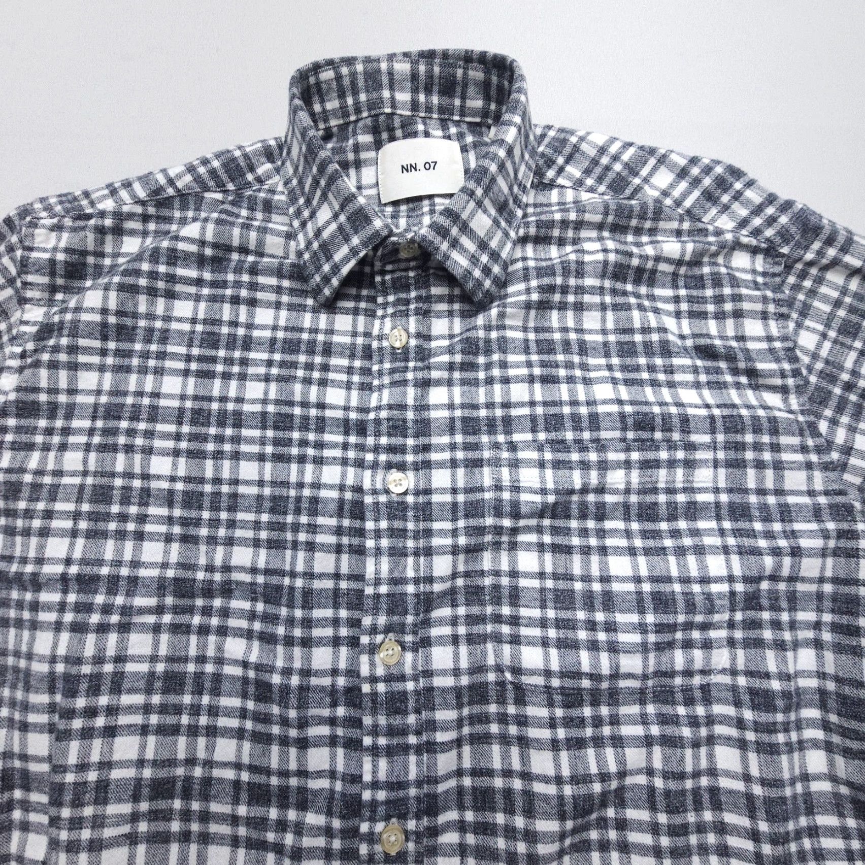 NN07 VINTAGE NN07 No Nationality Deon Organic Cotton Flannel Shirt Mens Medium Gray Plaid Size US M / EU 48-50 / 2 - 3 Thumbnail