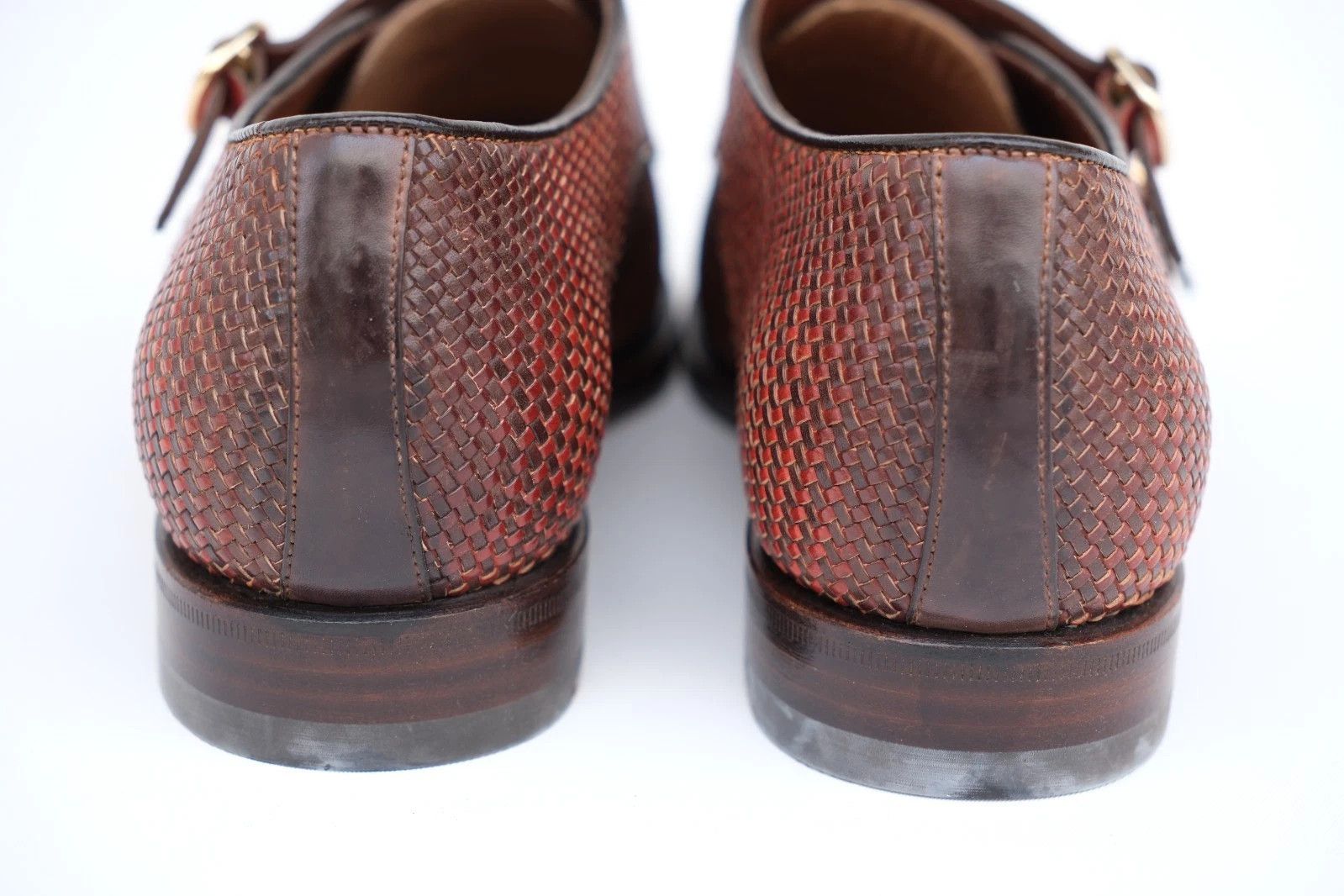 Santoni Santoni Red Woven Double Monk Strap EU 40 / UK 6 / US 7 Size US 7 / EU 40 - 6 Thumbnail