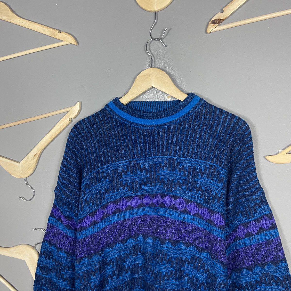 McGregor × Vintage Vintage 1980s McGregor Abstract Geometric Pattern Sweater Size US XL / EU 56 / 4 - 2 Thumbnail