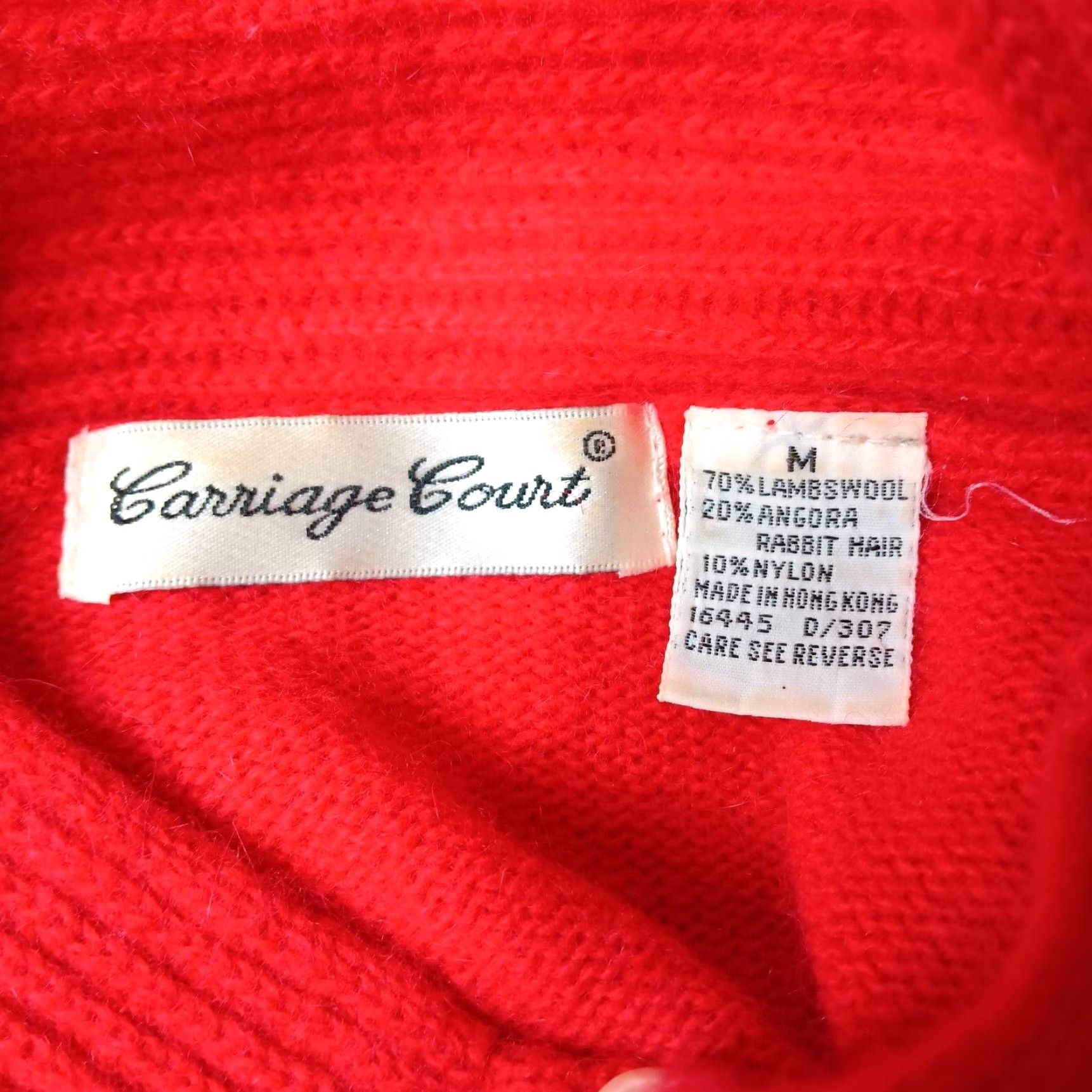 Vintage VINTAGE Carraige Court Sweater Women Medium Red Angora Lambswool Blend Knit Pullover style Classic 90s? Size M / US 6-8 / IT 42-44 - 3 Thumbnail